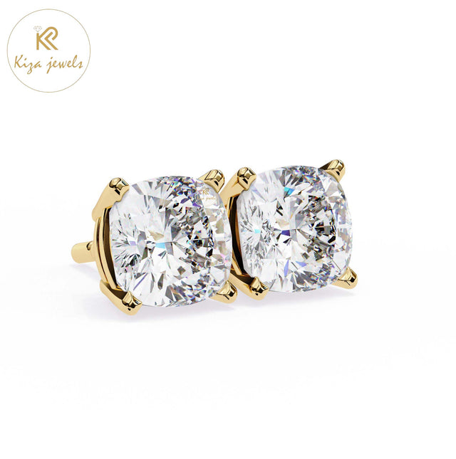 2.33 TDW Cushion Cut Diamond Stud Earring