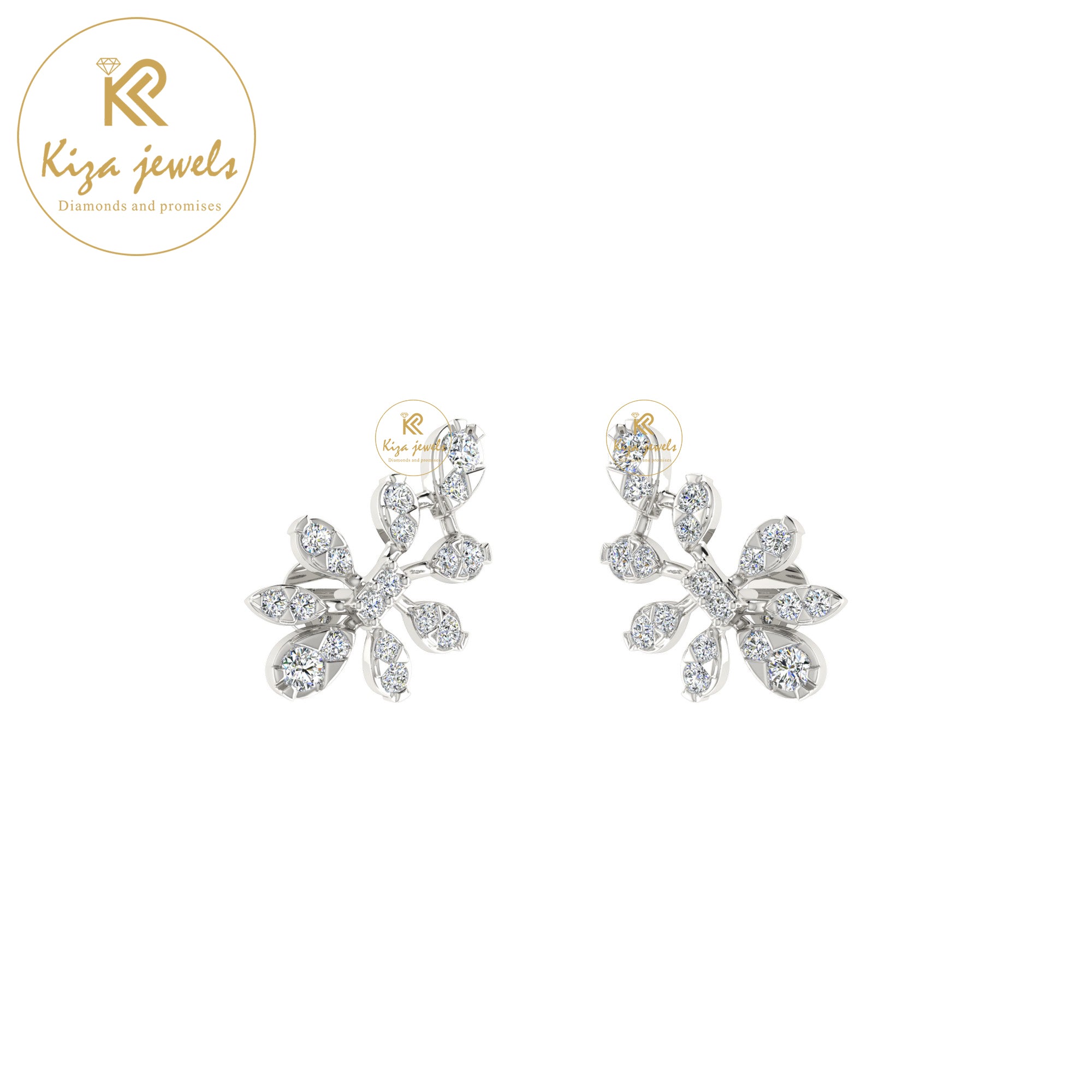 0.37 TDW Round Cut Diamond Stud Earring