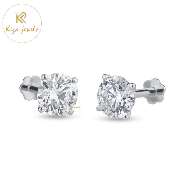 10.02 TDW Round Cut Diamond Stud Earring