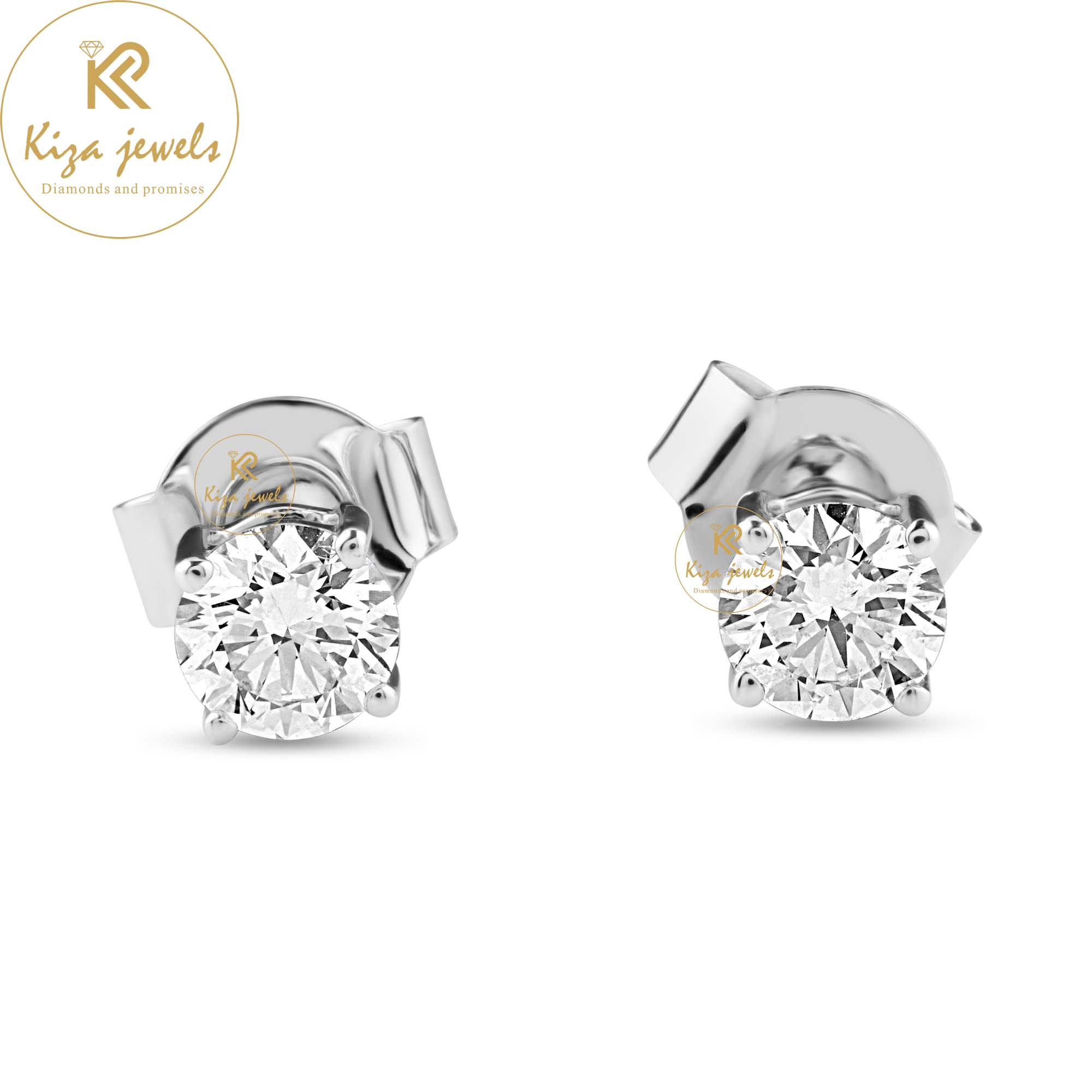 2.09 TDW Round Cut Diamond Stud Earring