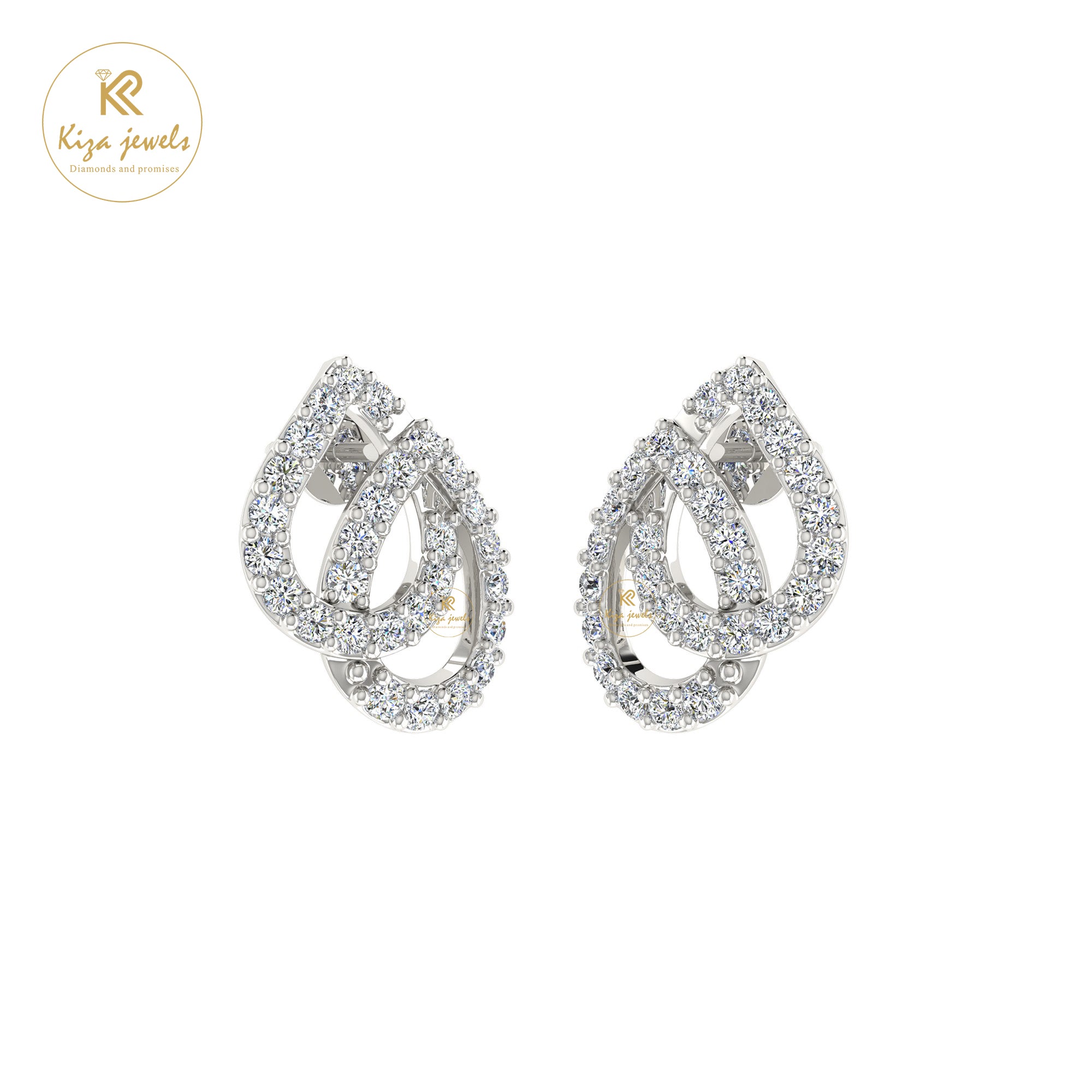 0.48 TDW Round Cut Diamond Women's Stud Earring