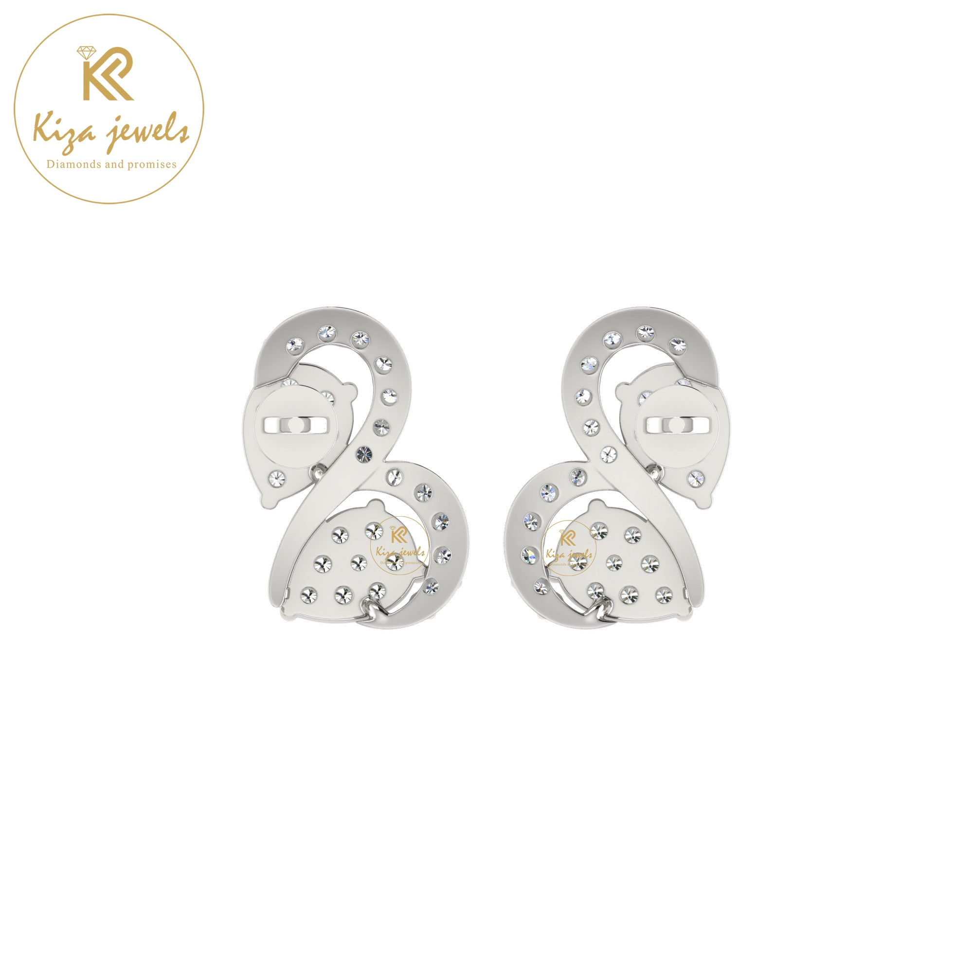 0.52 TDW Round Cut Diamond Women's Stud Earring