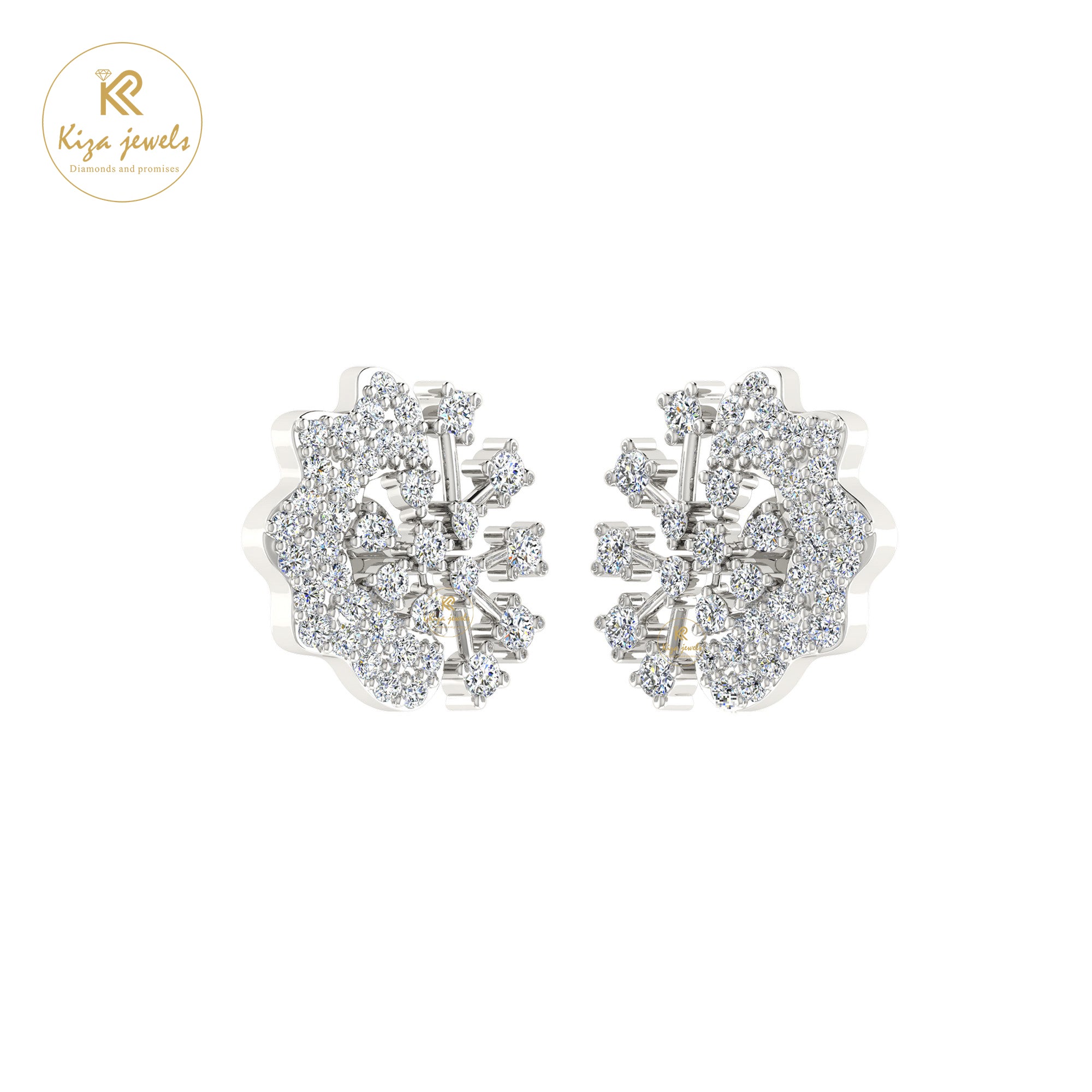 1.09 TDW Round Cut Diamond Women's Stud Earring