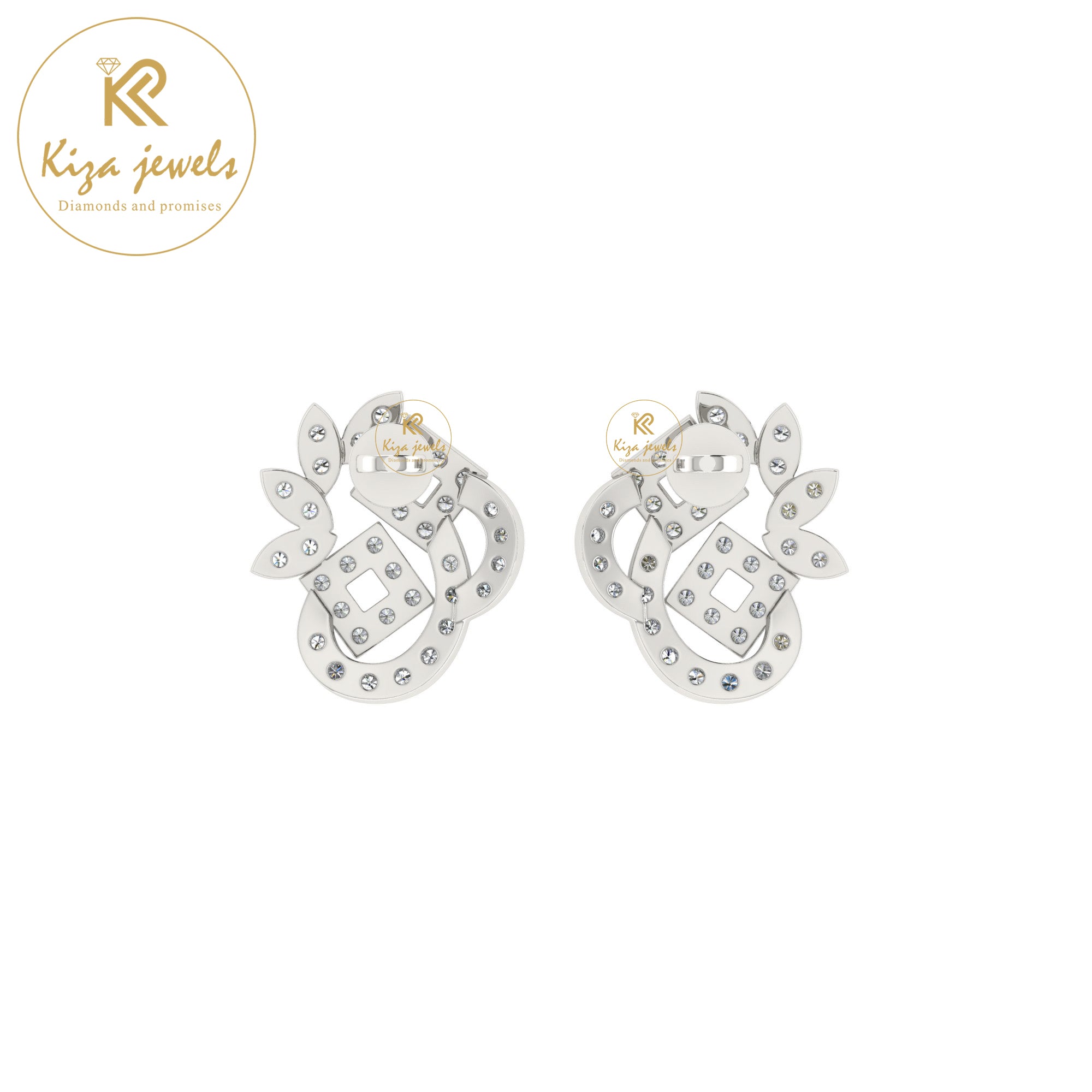 0.47 TDW Round Cut Diamond Women's stud Earring