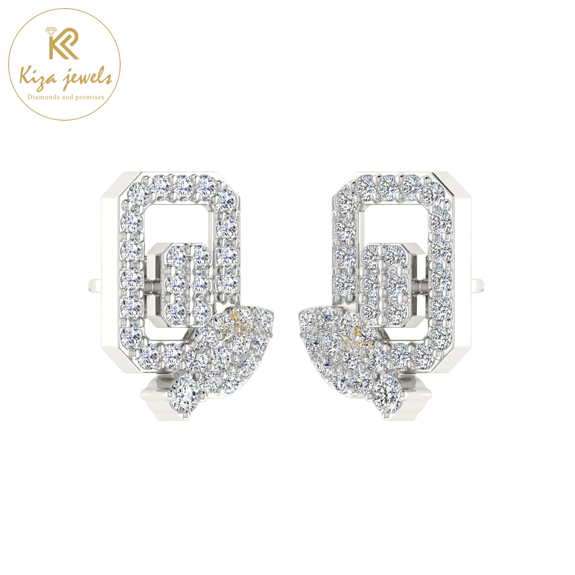 0.52 TDW Round Cut Diamond Women's Stud Earring
