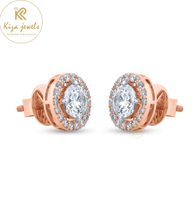 1.58 TDW Round Brilliant Cut Diamond Stud Earring