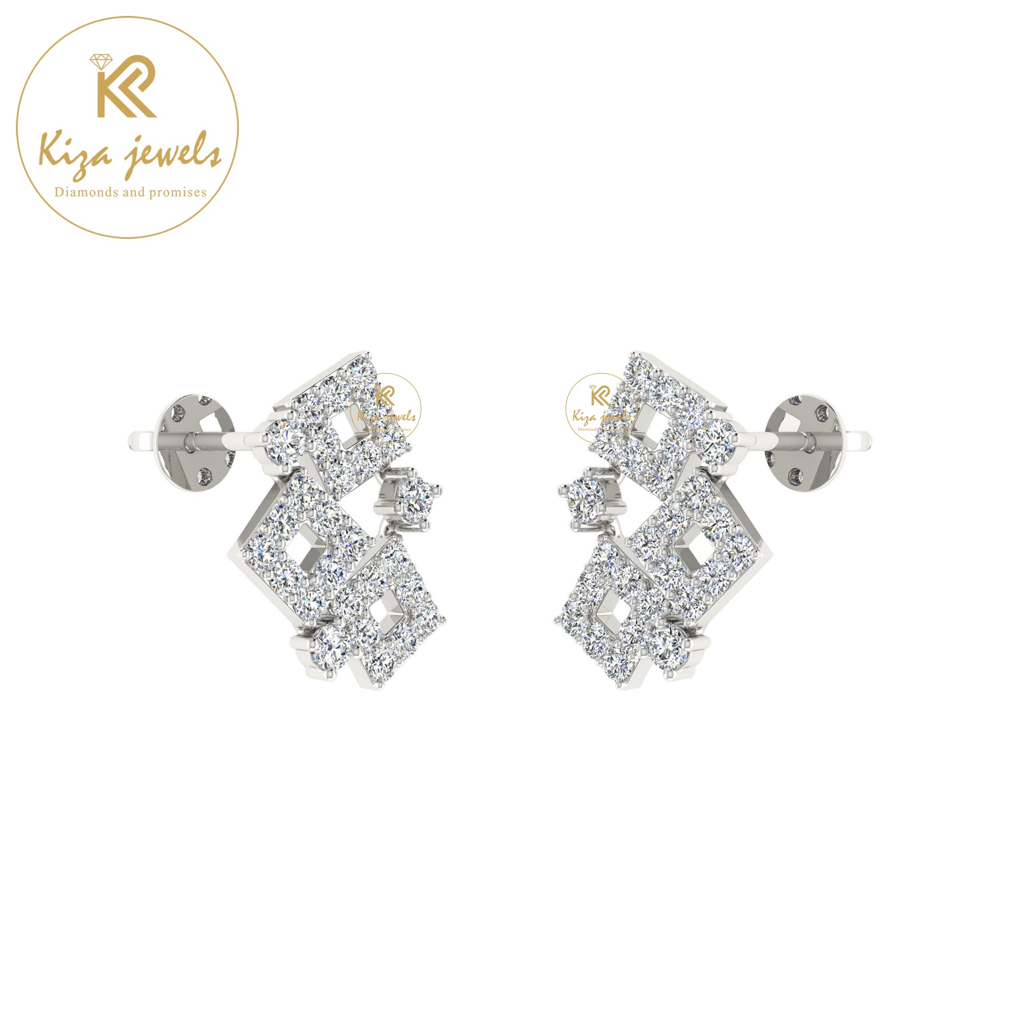 0.49 TDW Round Cut Diamond Women's Stud Earring