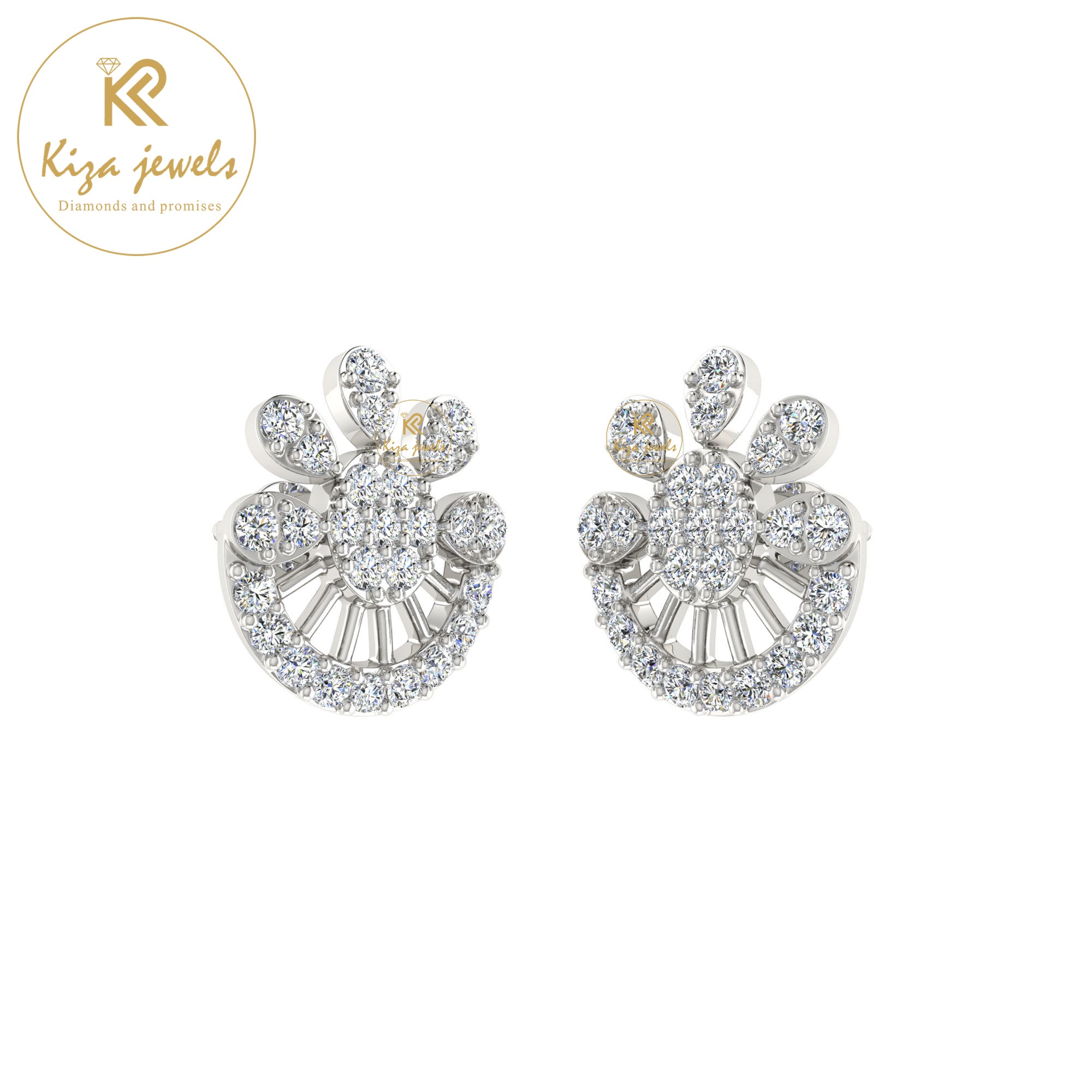 0.52 TDW Round Cut Diamond Women's Stud Earring