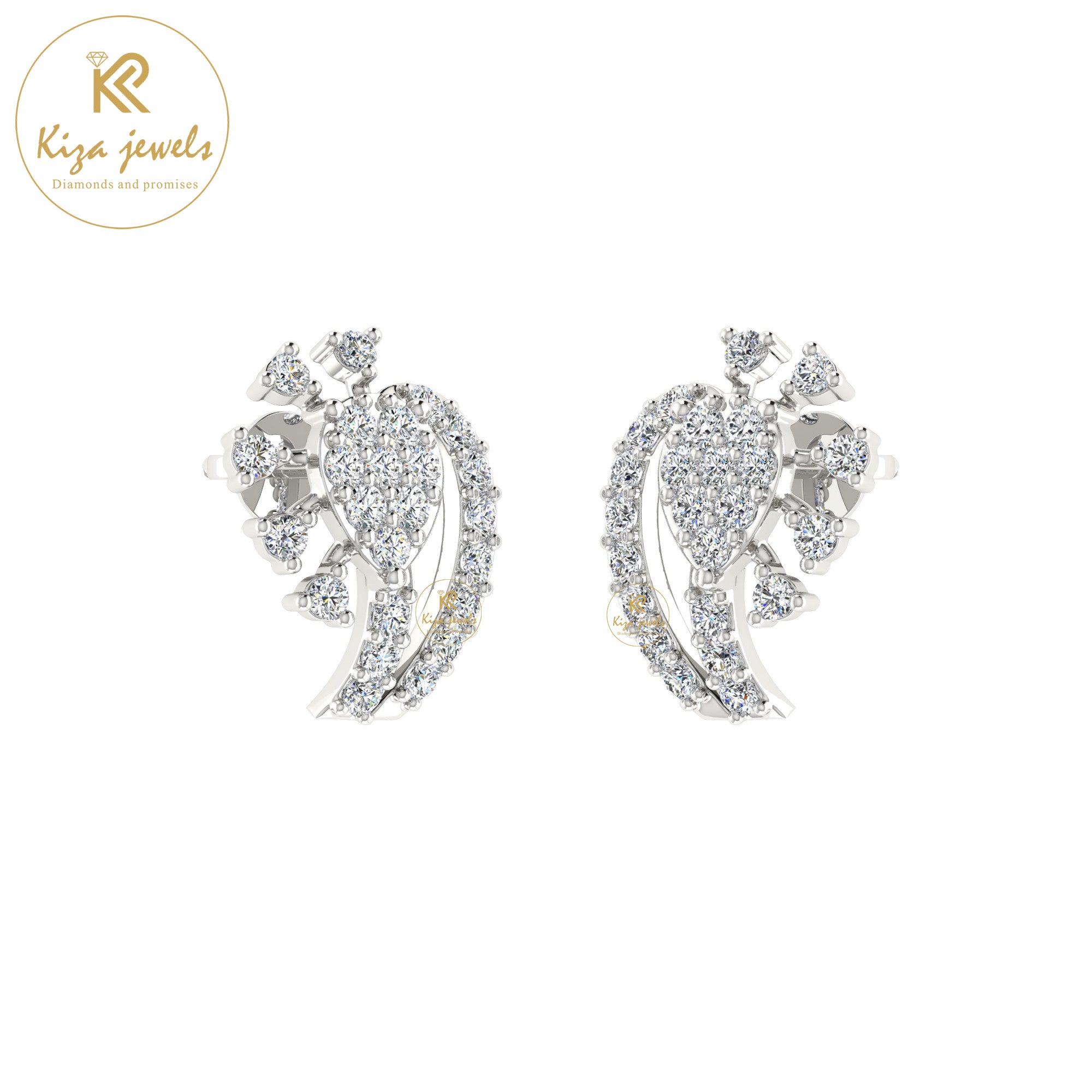 0.41 TDW Round Cut Diamond Women's Stud Earring