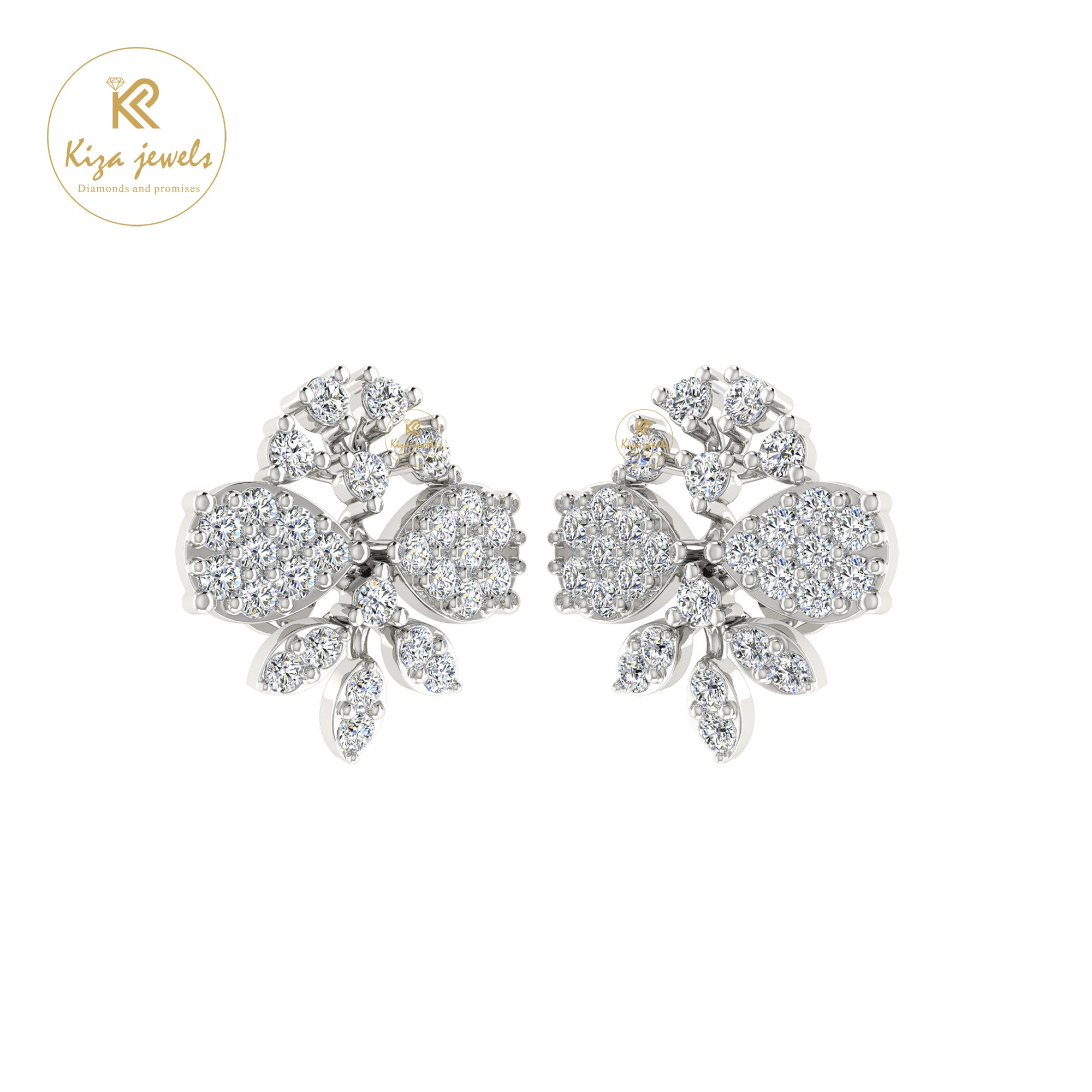 0.55 TDW Round Cut Diamond Women's Stud Earring