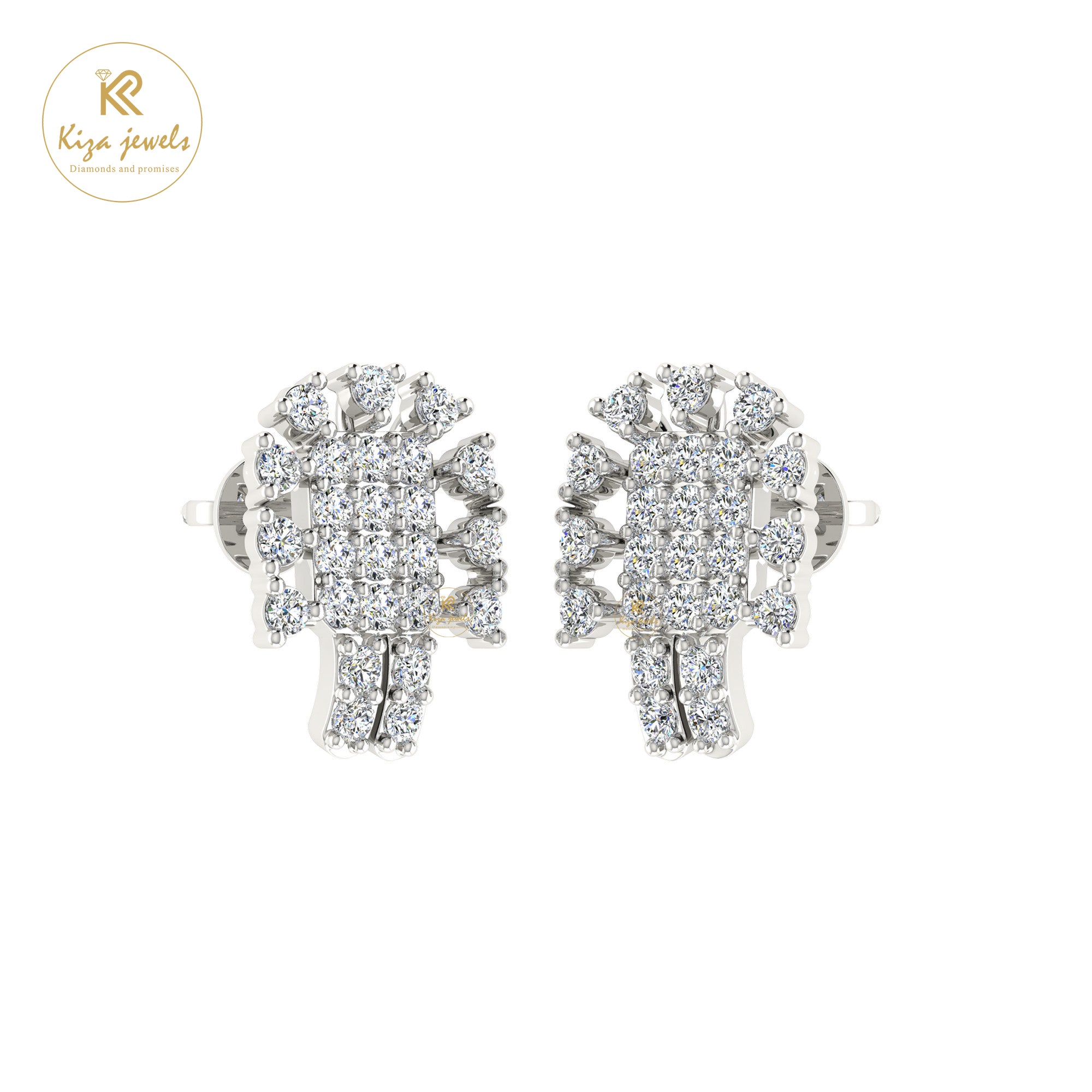 0.41 TDW Round Cut Diamond Women's Stud Earring
