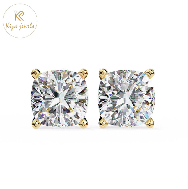 2.33 TDW Cushion Cut Diamond Stud Earring