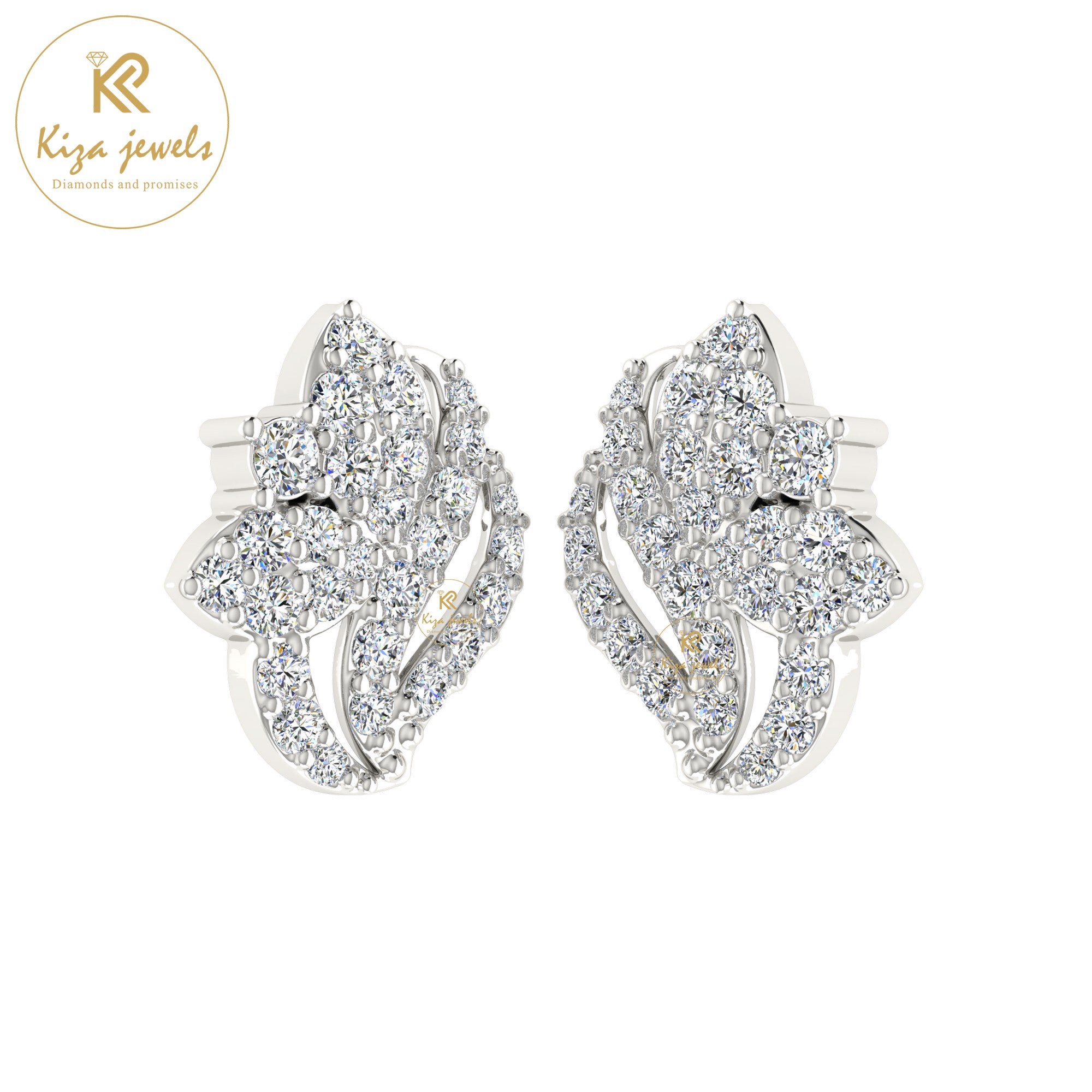 0.74 TDW Round Cut Diamond Women's Stud Earring