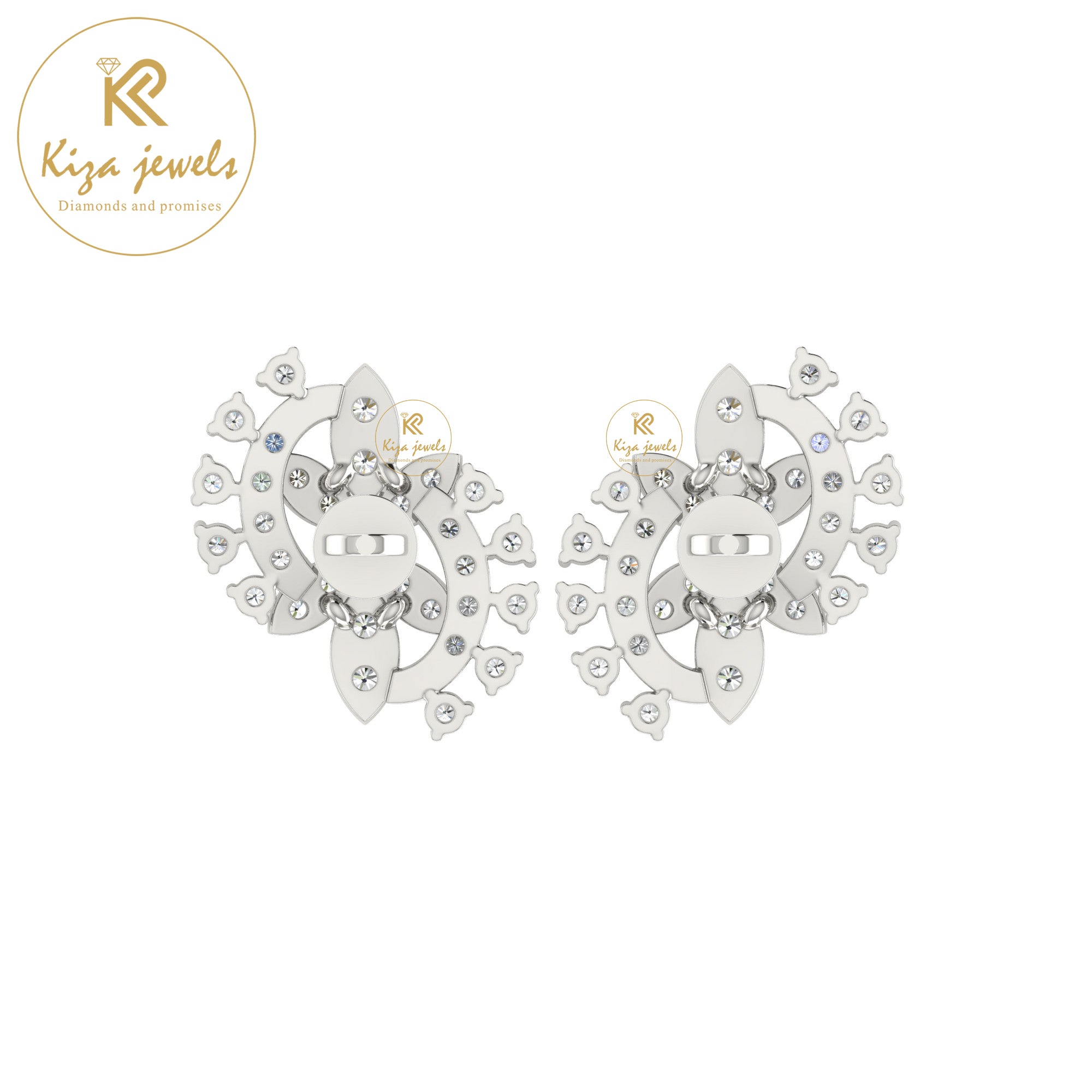 0.48 TDW Round Cut Diamond Women's Stud Earring