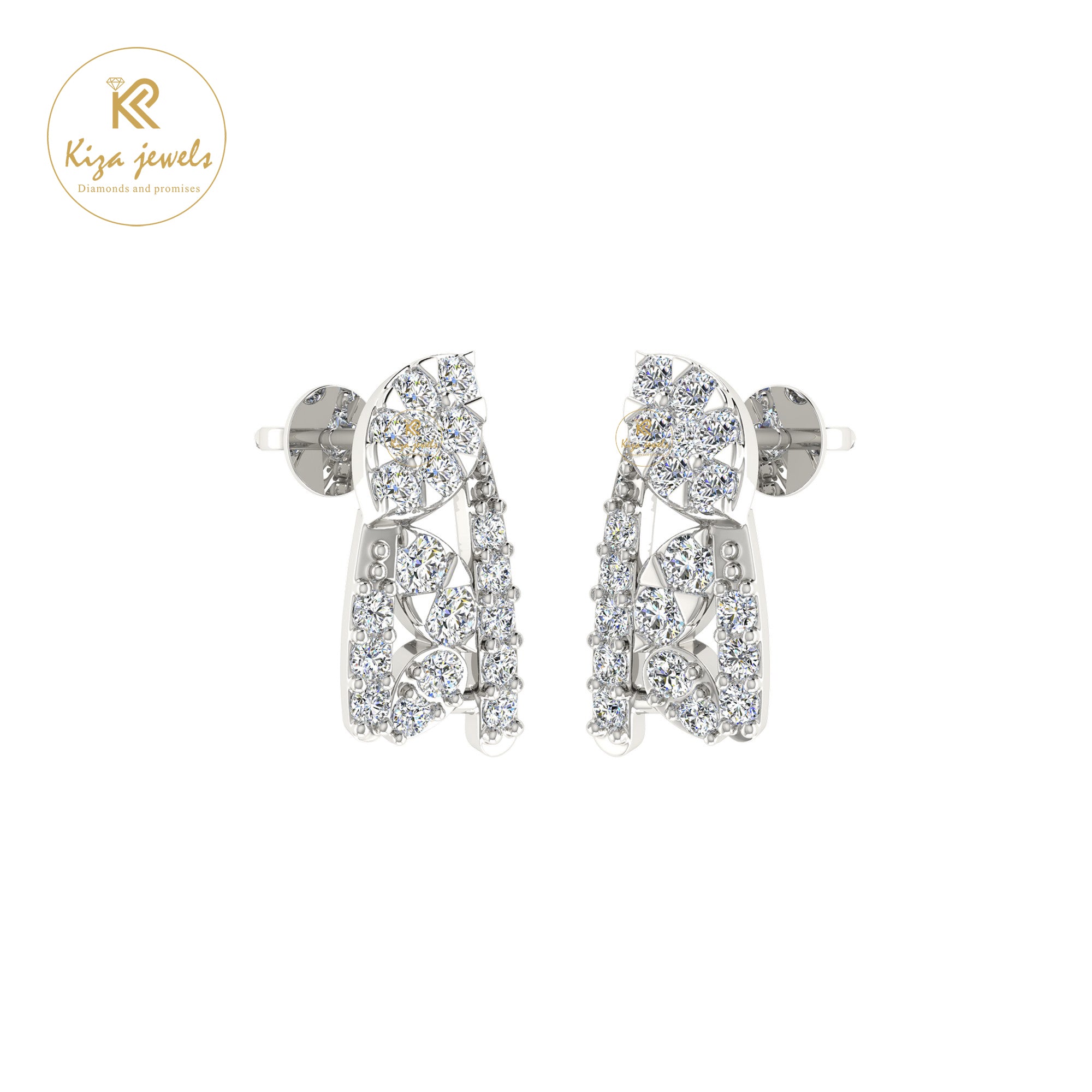 0.45 TDW Round Cut Diamond Women's Stud Earring