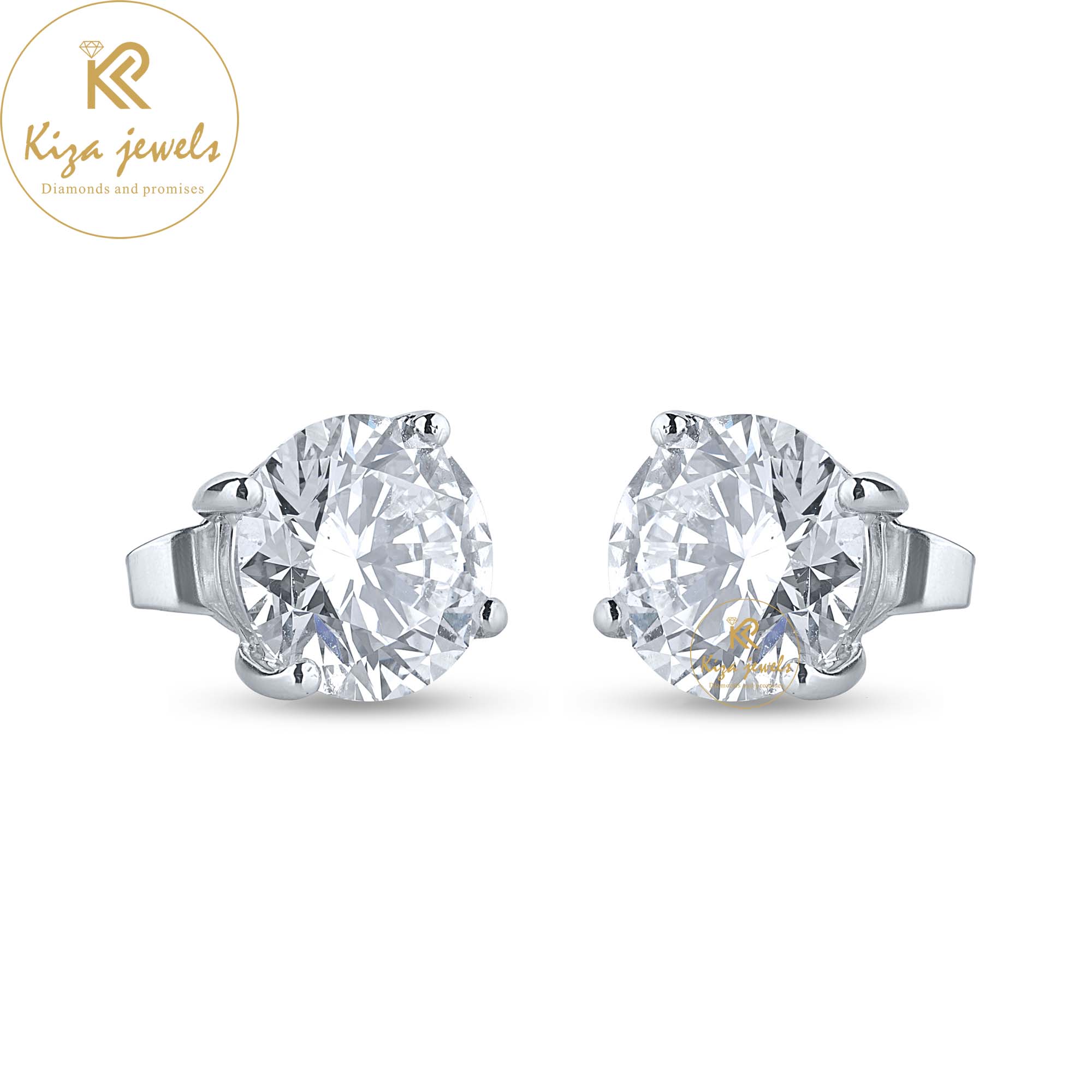 4.00 TDW Round Cut Diamond Stud Earring