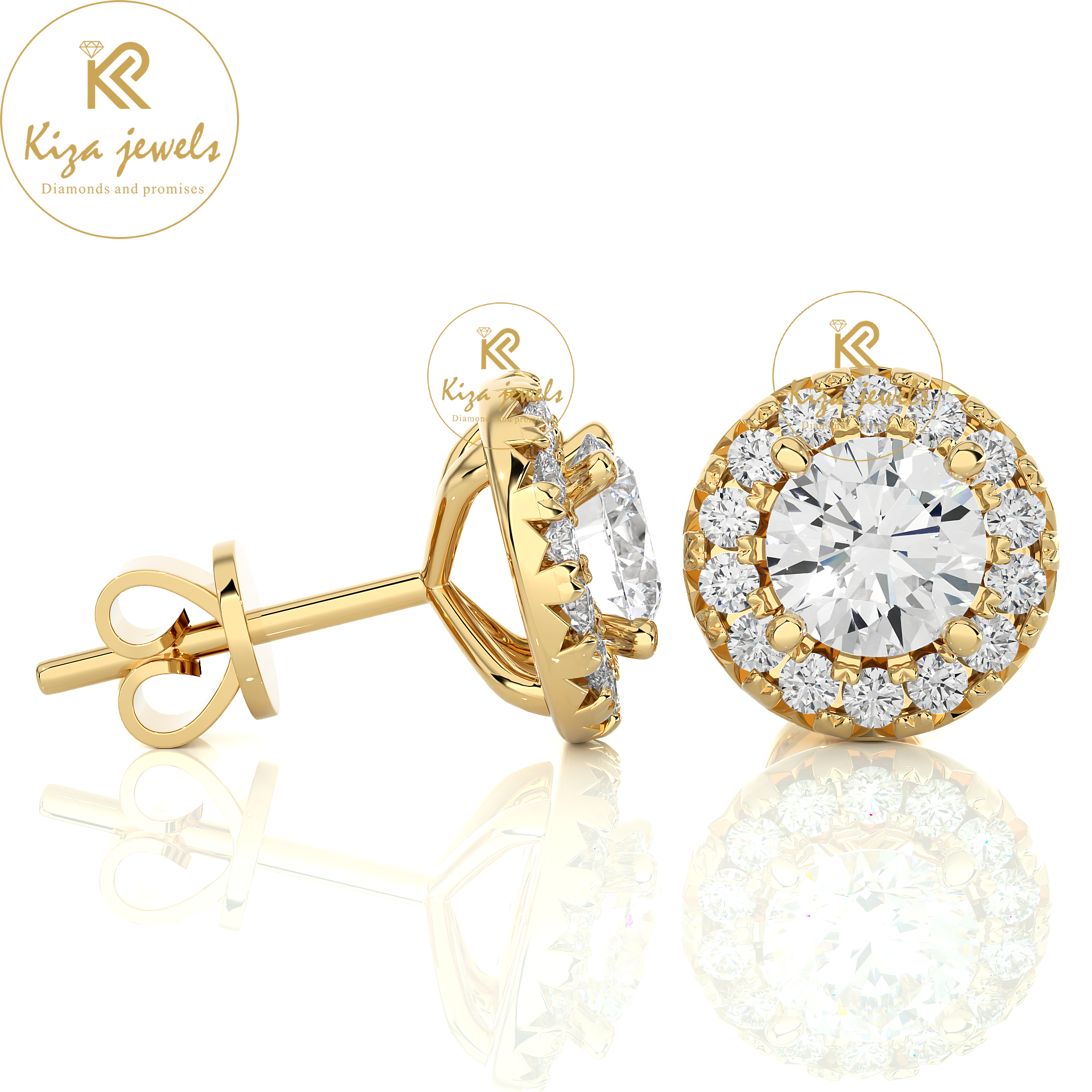 0.99 TDW Round Cut Women's Diamond Stud Earring