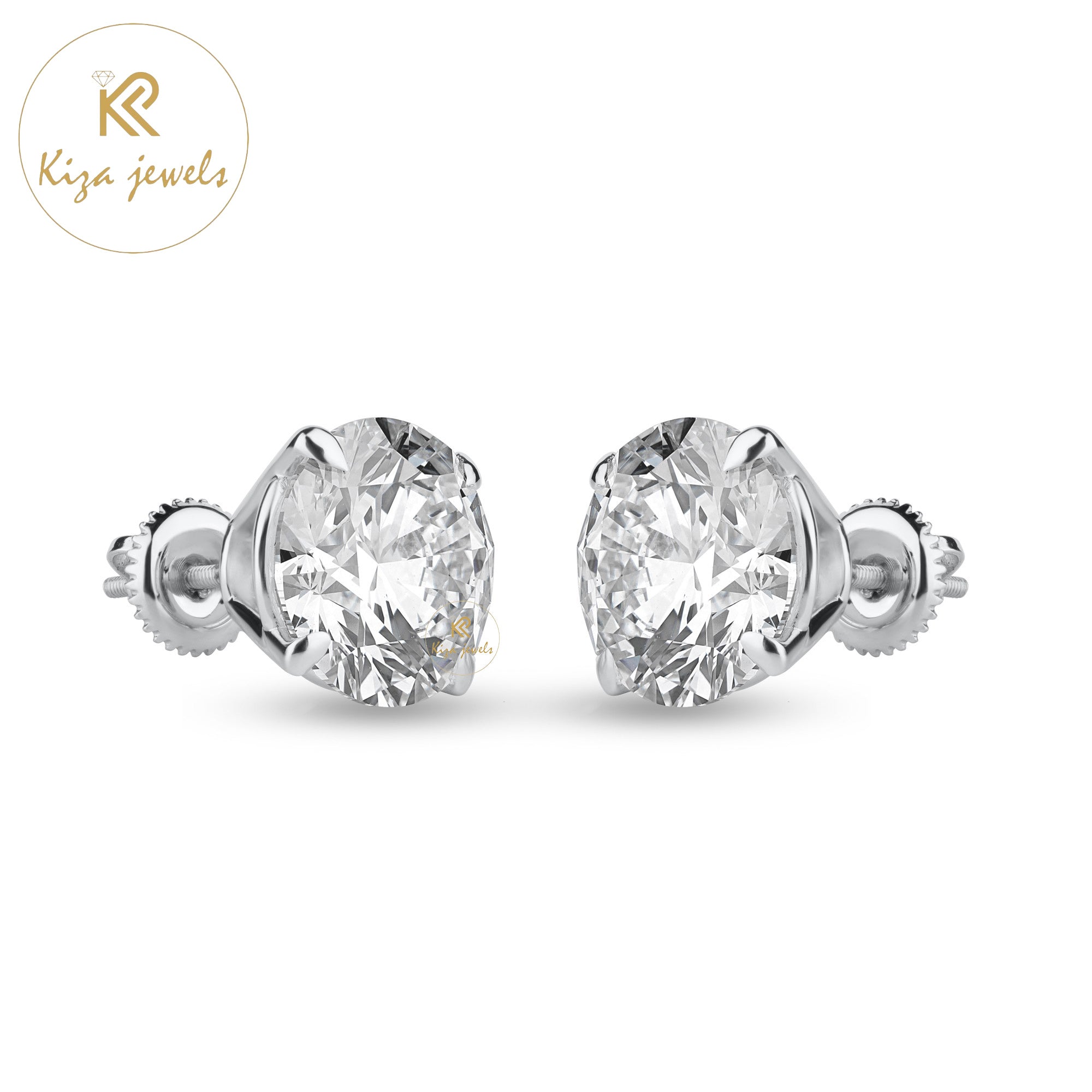 8.02 TDW Round Cut Diamond Stud Earring