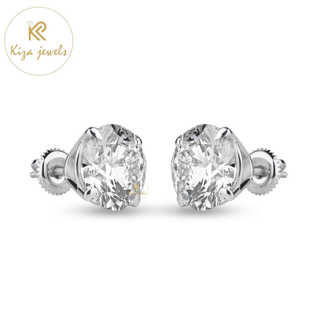 8.02 TDW Round Cut Diamond Stud Earring