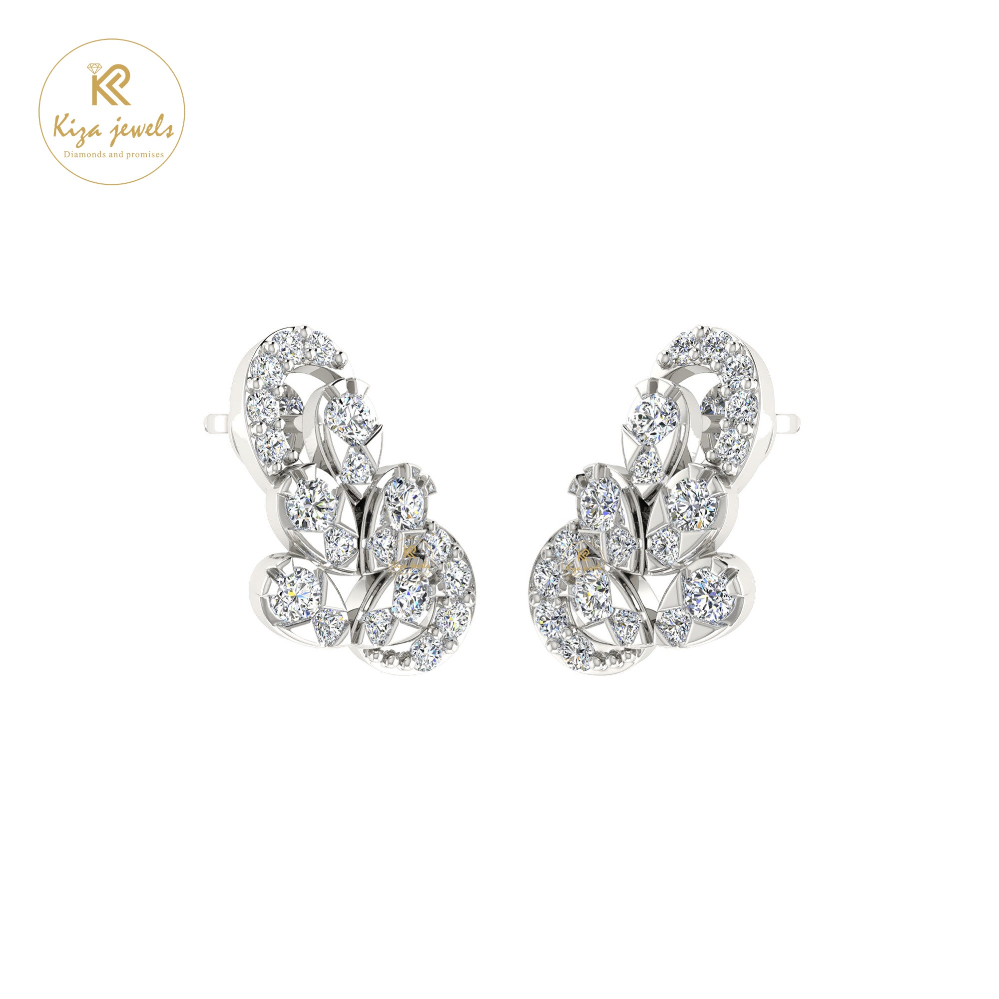 0.54 TDW Round Cut Diamond Women's Stud Earring