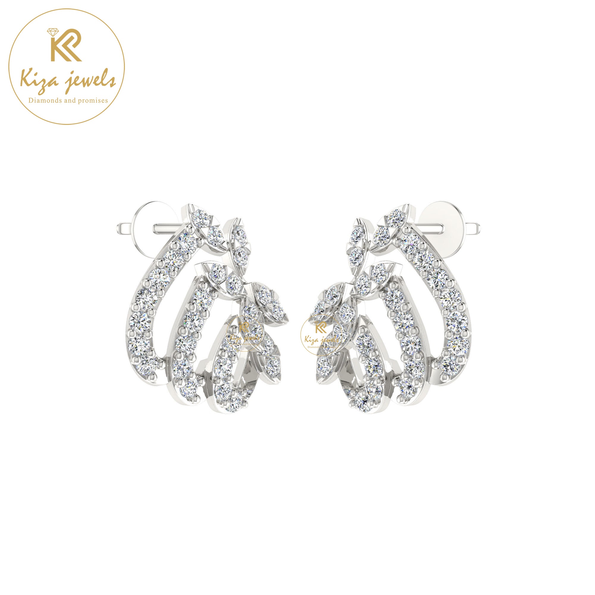 0.42 TDW Round Cut Diamond Women's Stud Earring