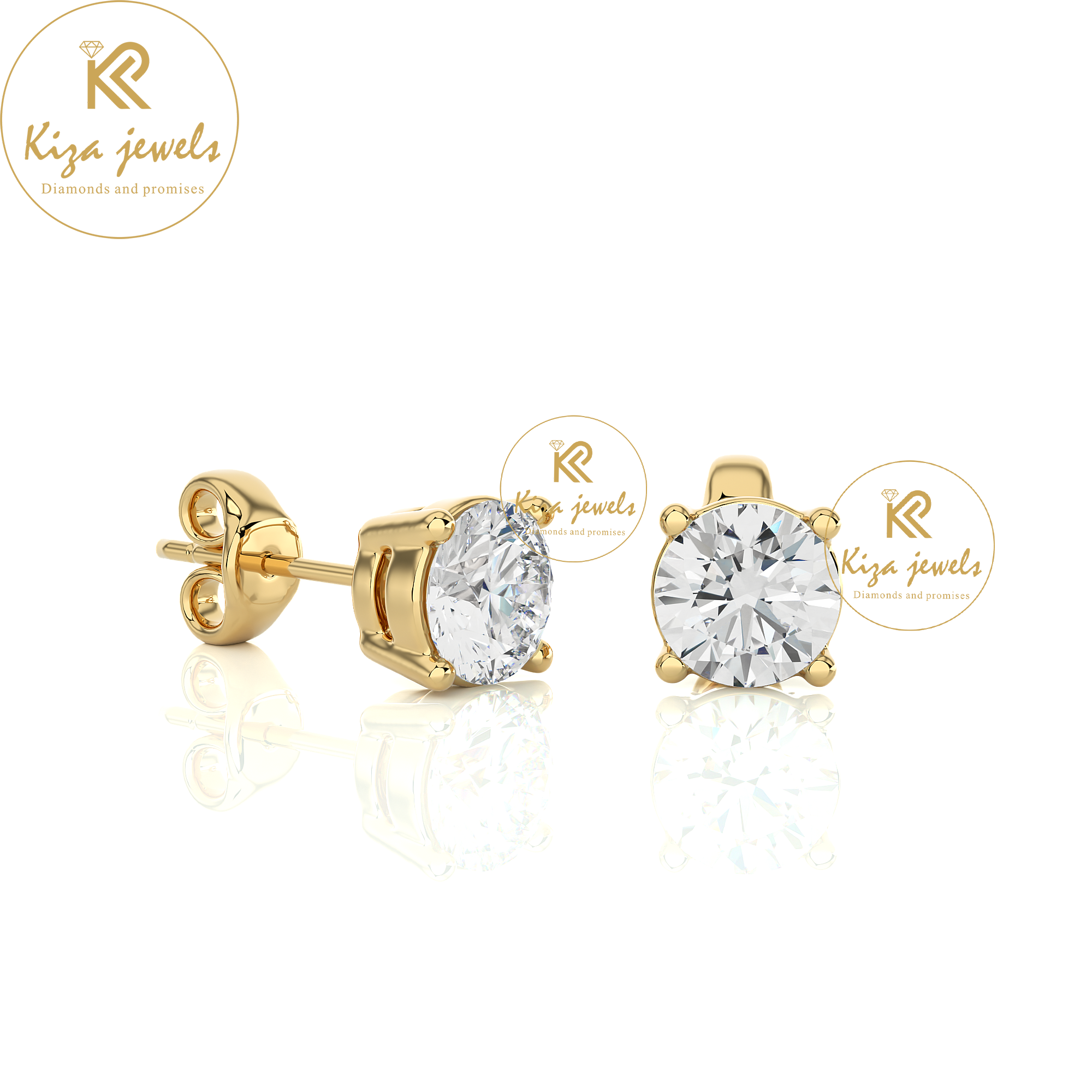 0.94 TDW Round Cut Diamond Women's Stud Earring