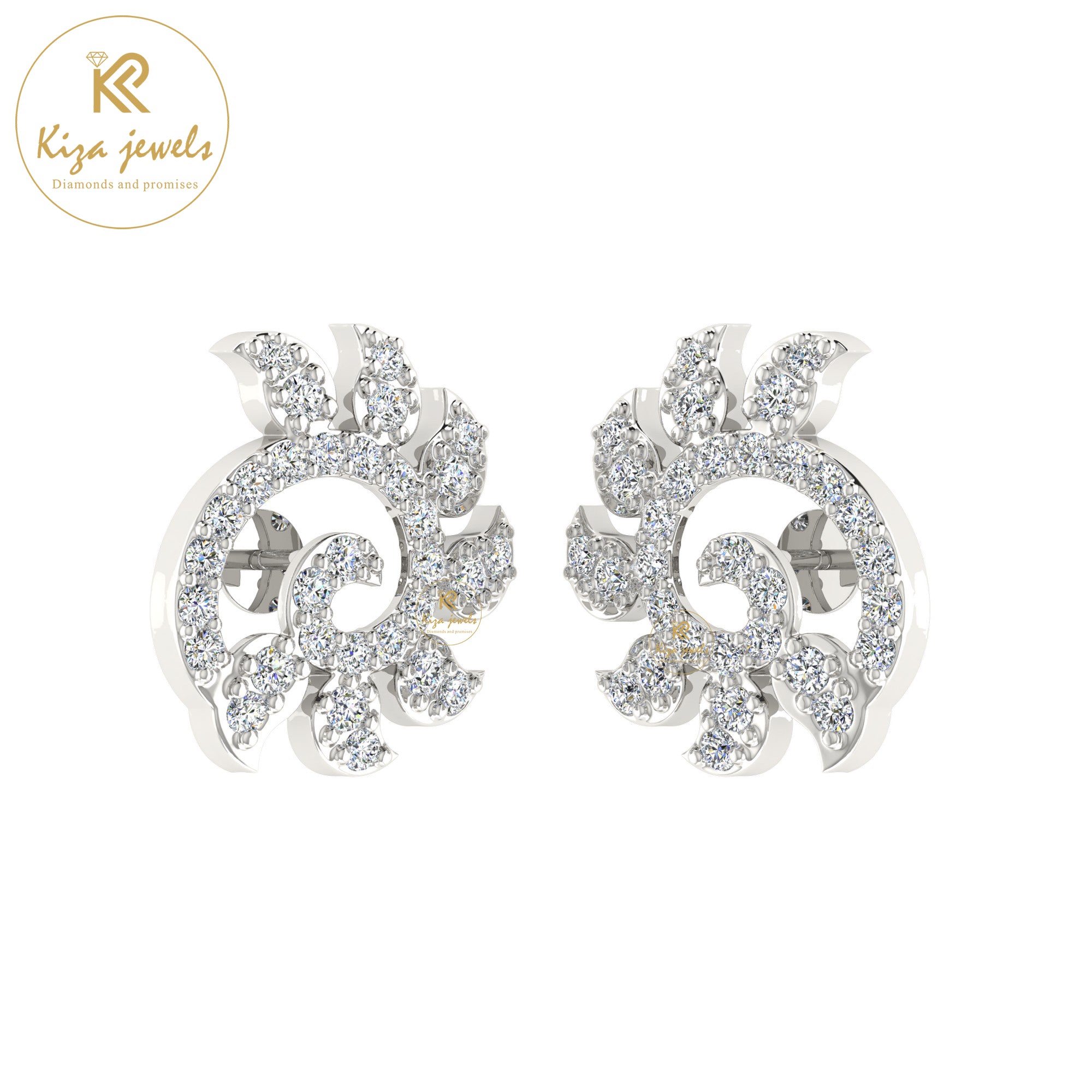 0.70 TDW Round Cut Diamond Stud Earring