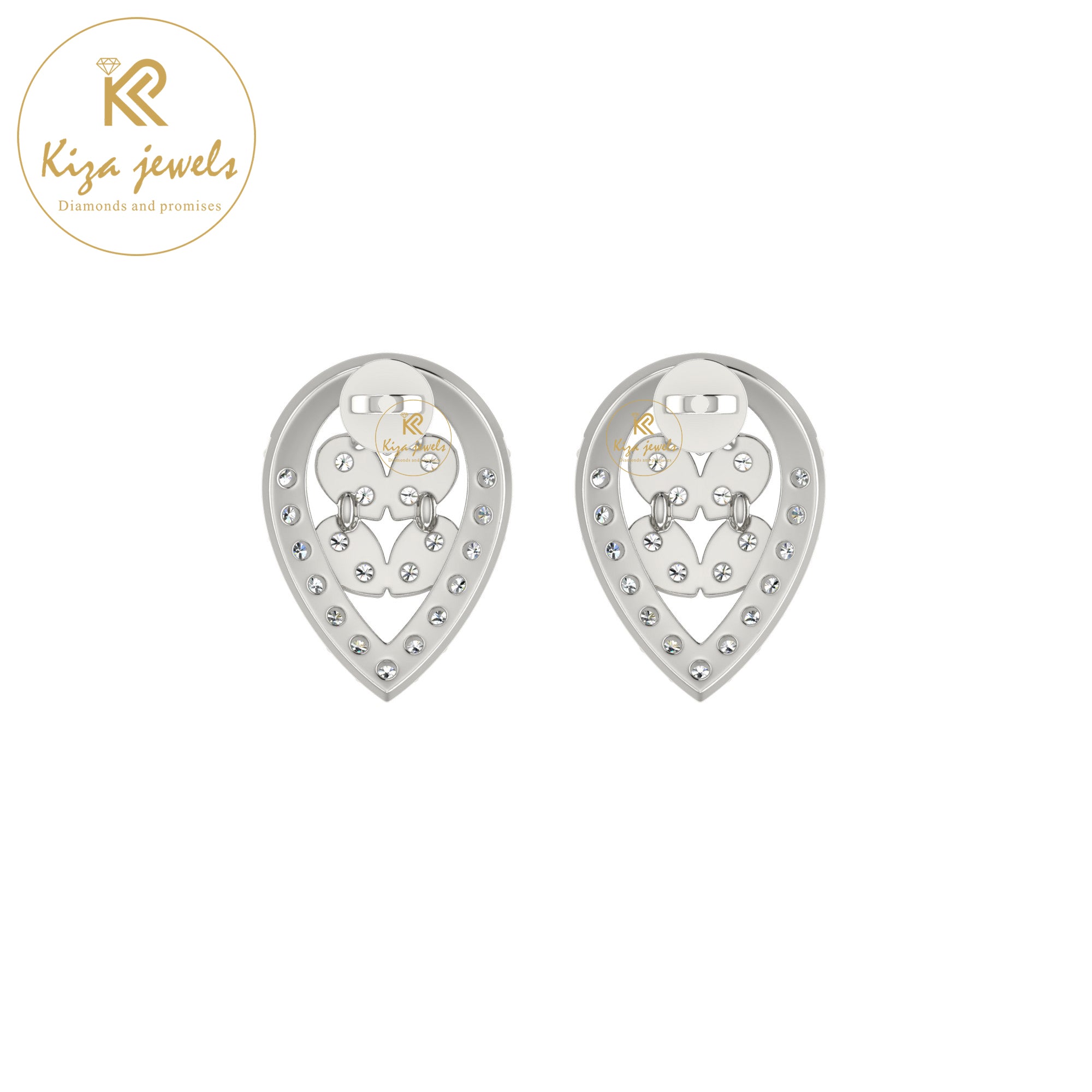 0.38 TDW Round Cut Diamond Women's tud Earring