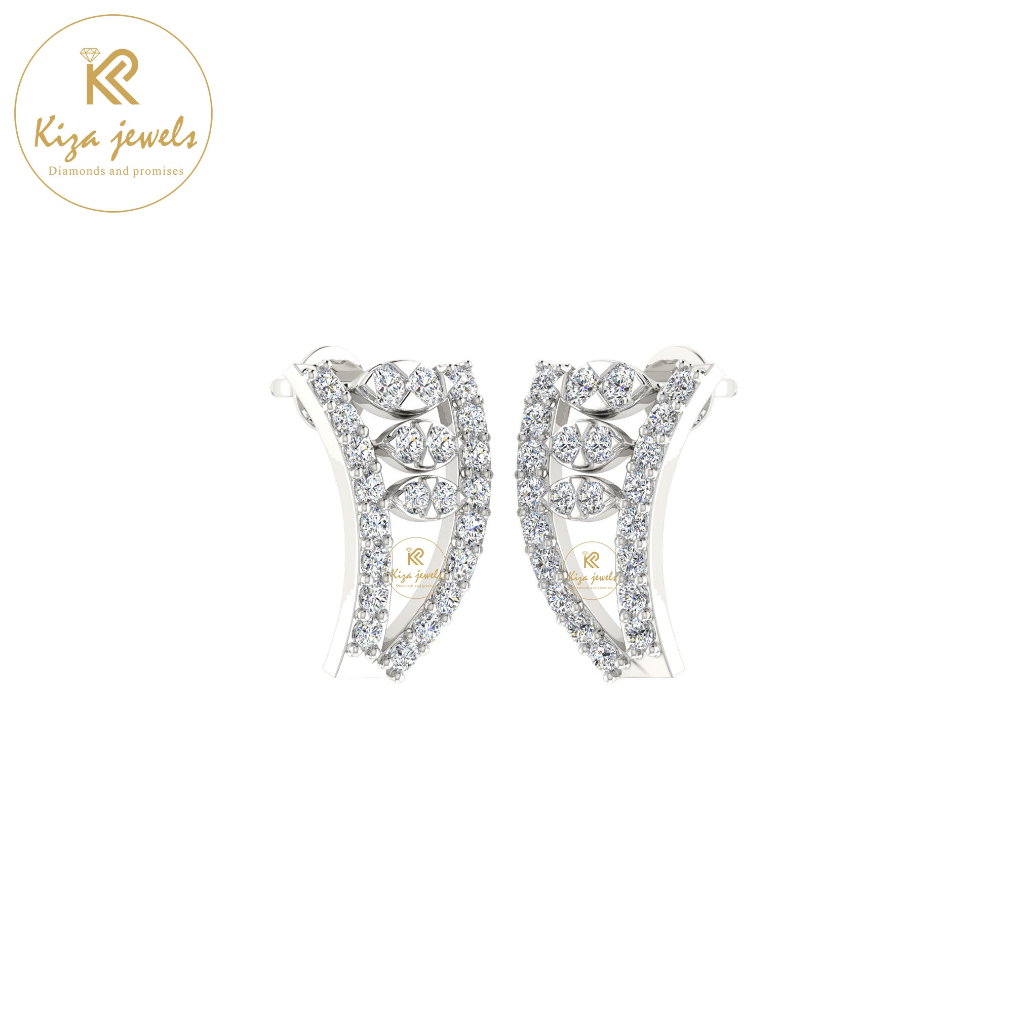 0.41 TDW Round Cut Diamond Stud Earring