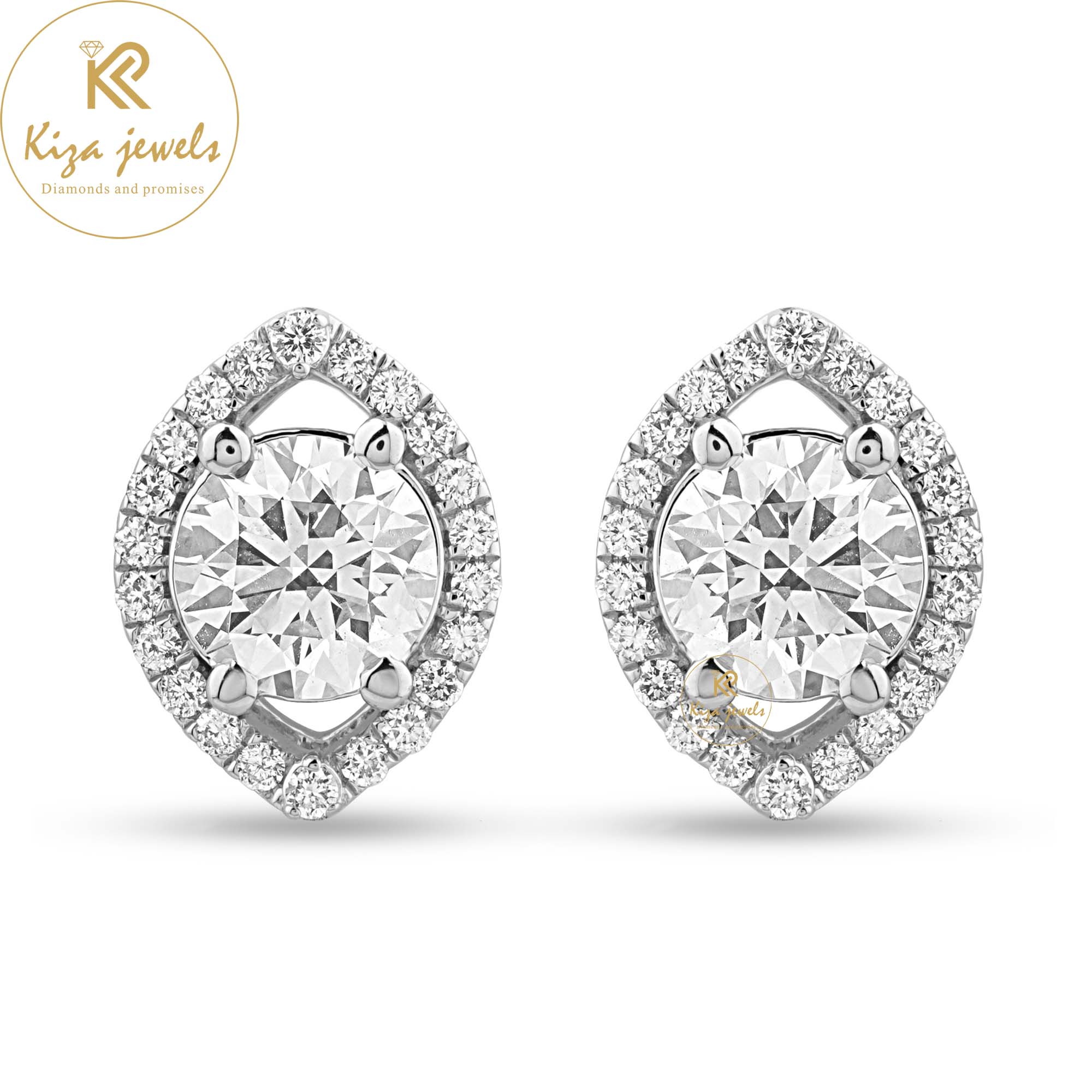 2.543 TDW Round Cut Diamond Stud Earring