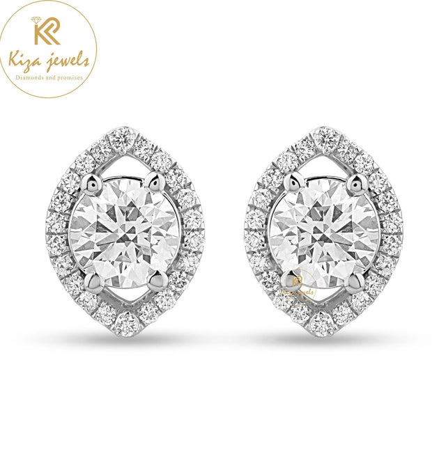 2.543 TDW Round Cut Diamond Stud Earring