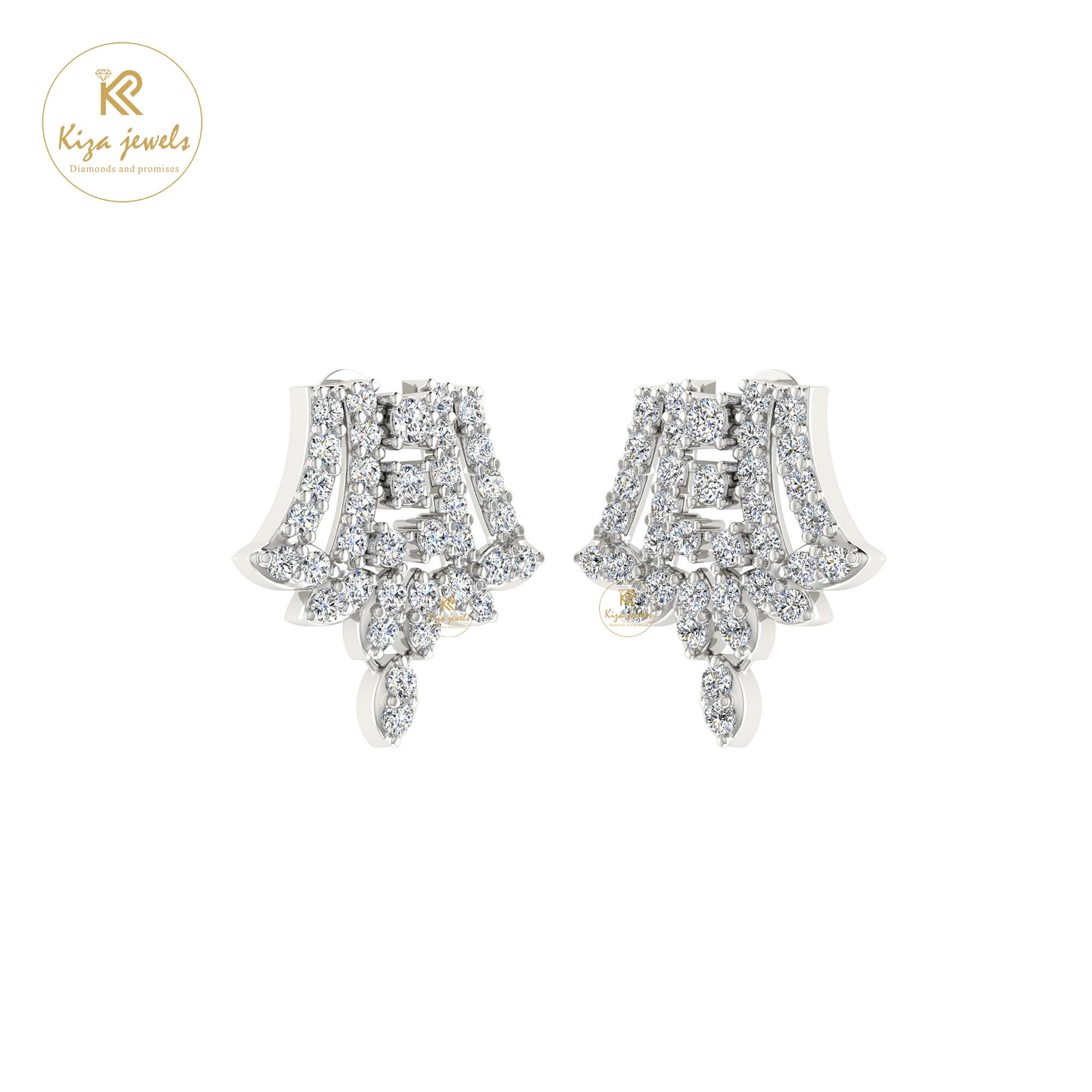 0.95 TDW Round Cut Diamond Women's Stud Earring