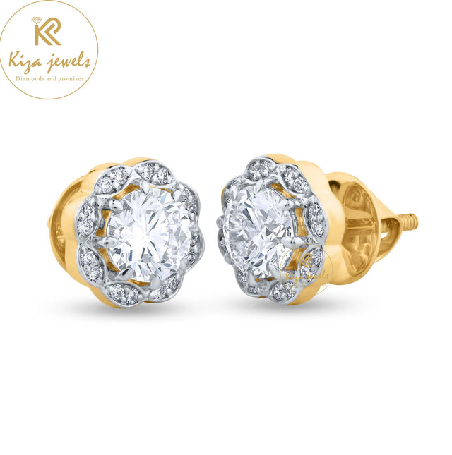 1.54 TDW Round Brilliant Cut Diamond Earring