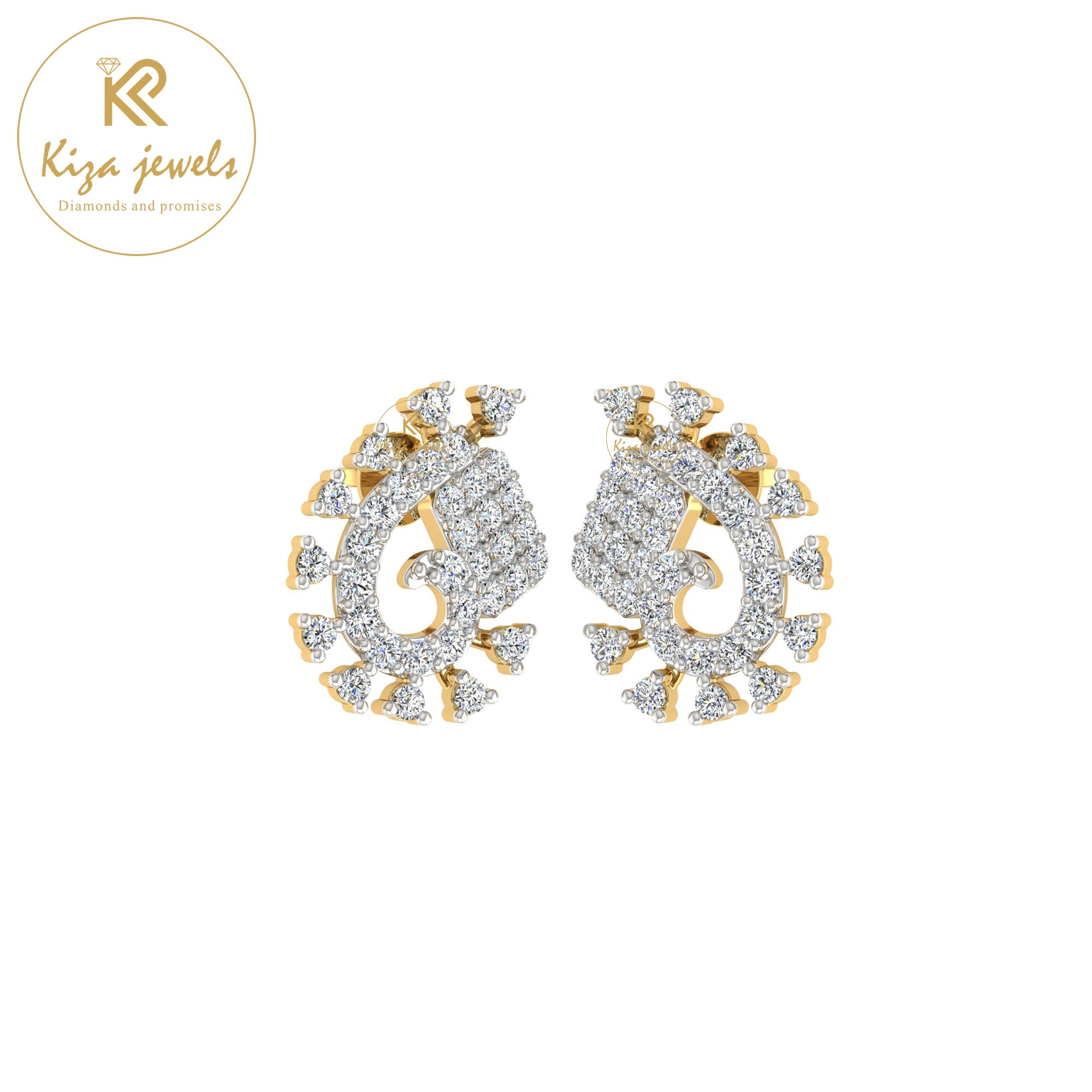 0.56 TDW Round Cut Diamond Women's Stud Earring
