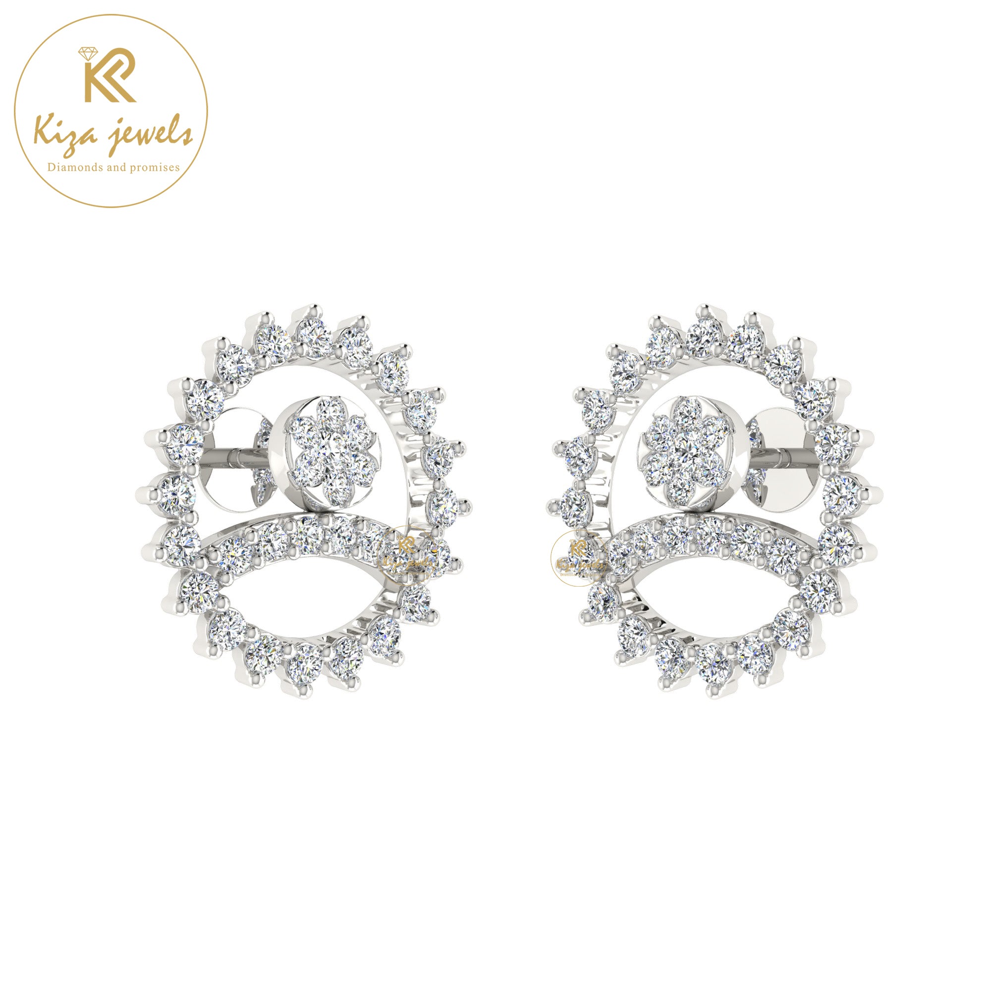 0.49 TDW Round Cut Diamond Women's Stud Earring