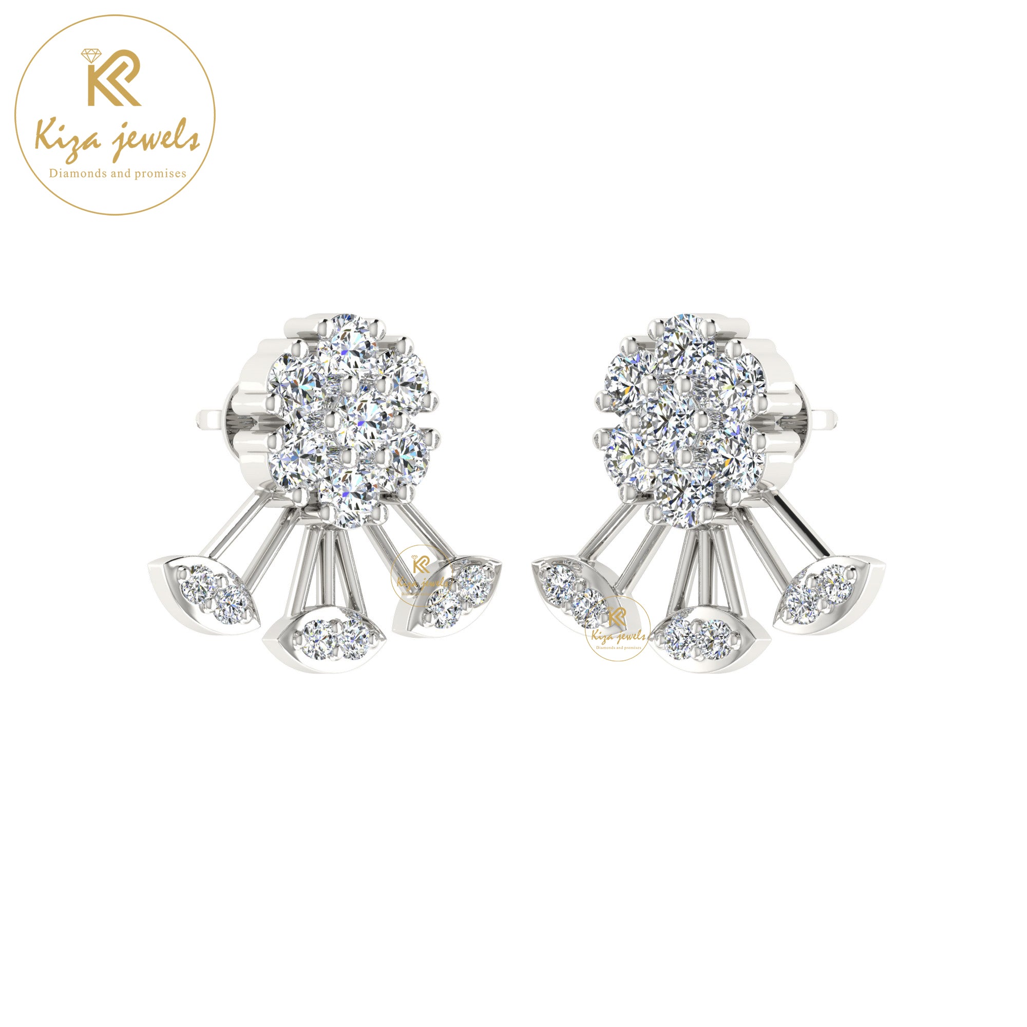 0.84 TDW Round Cut Diamond Women's Stud Earring