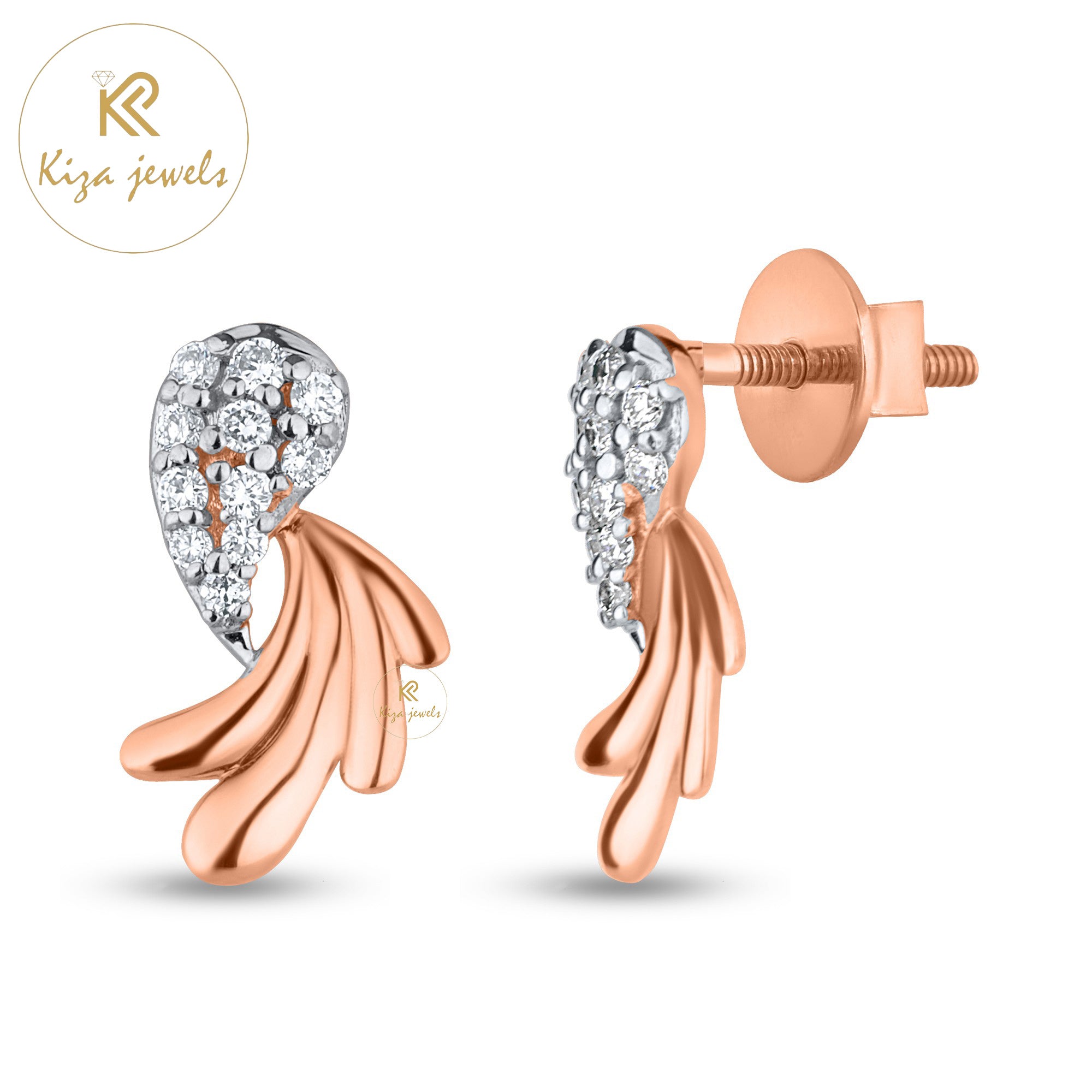 0.101 TDW Round Cut Diamond Stud Earring