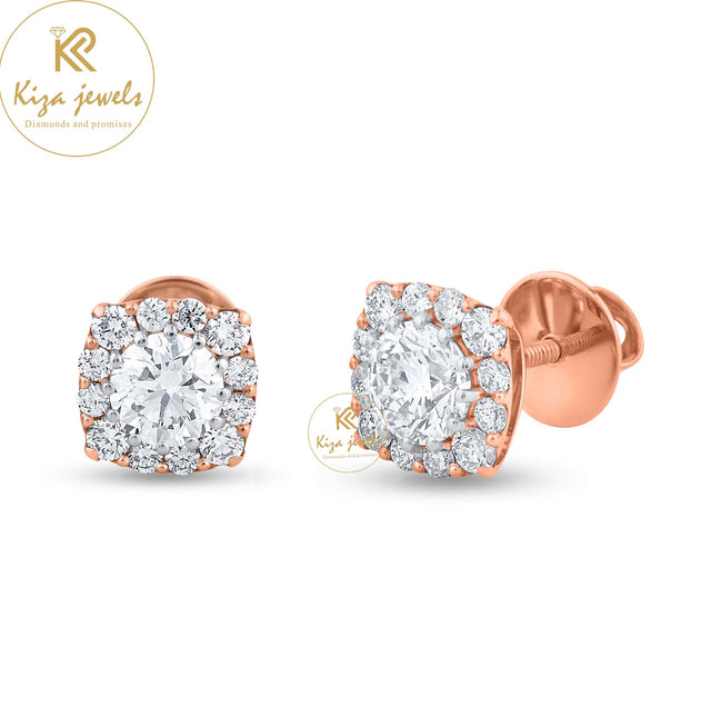 1.81 TDW Round Brilliant Cut Diamond Stud Earring