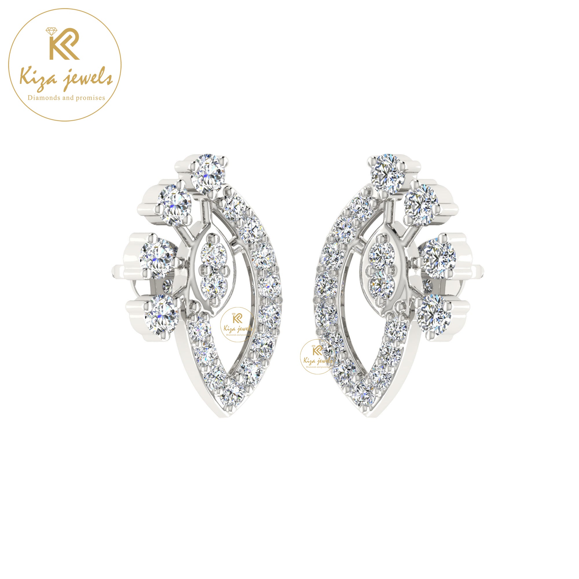 0.45 TDW Round Cut Diamond Women's Stud Earring