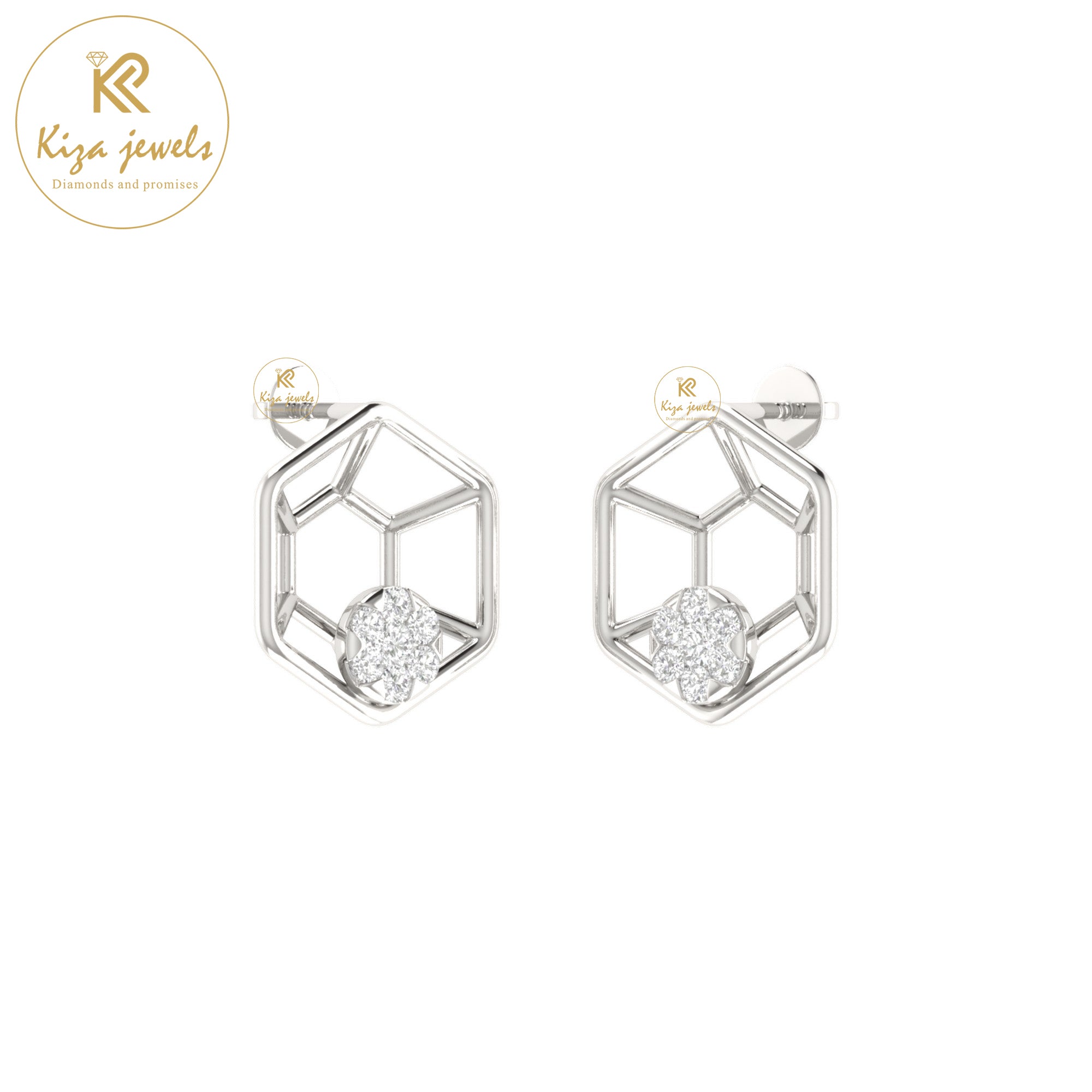 0.16 TDW Round Cut Diamond Women's Stud Earring