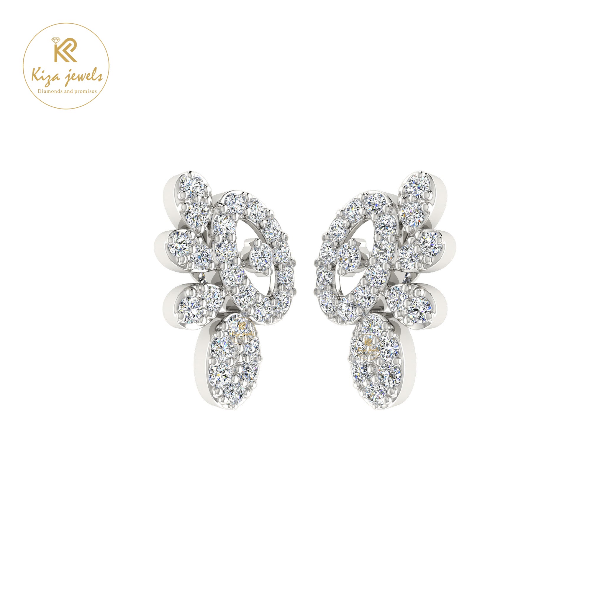 0.57 TDW Round Cut Diamond Women's Stud Earring
