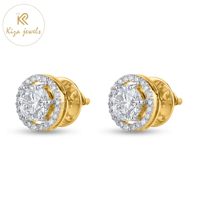 1.43 TDW Round Cut Diamond Stud Earring