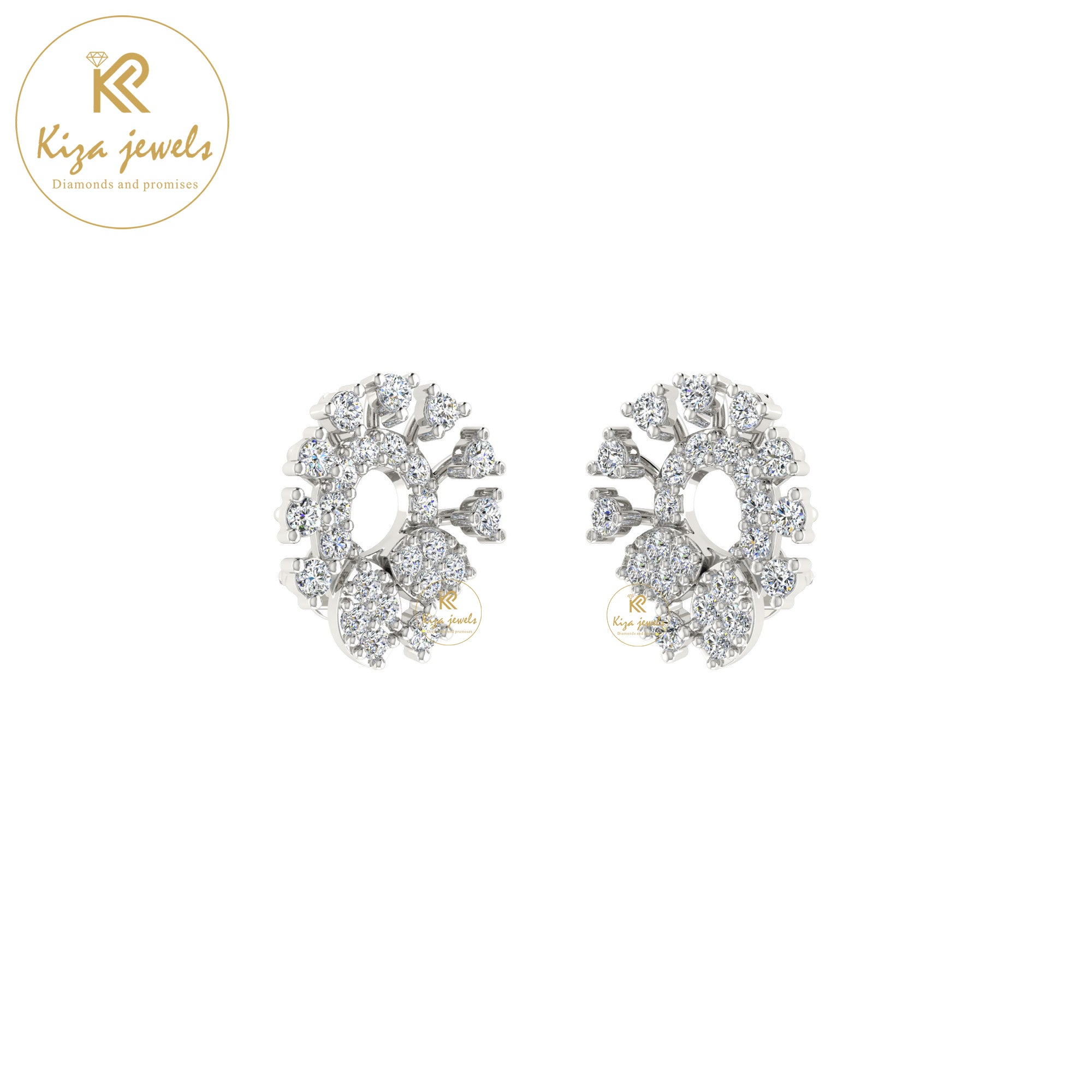 0.47 TDW Round Cut Diamond Stud Earring