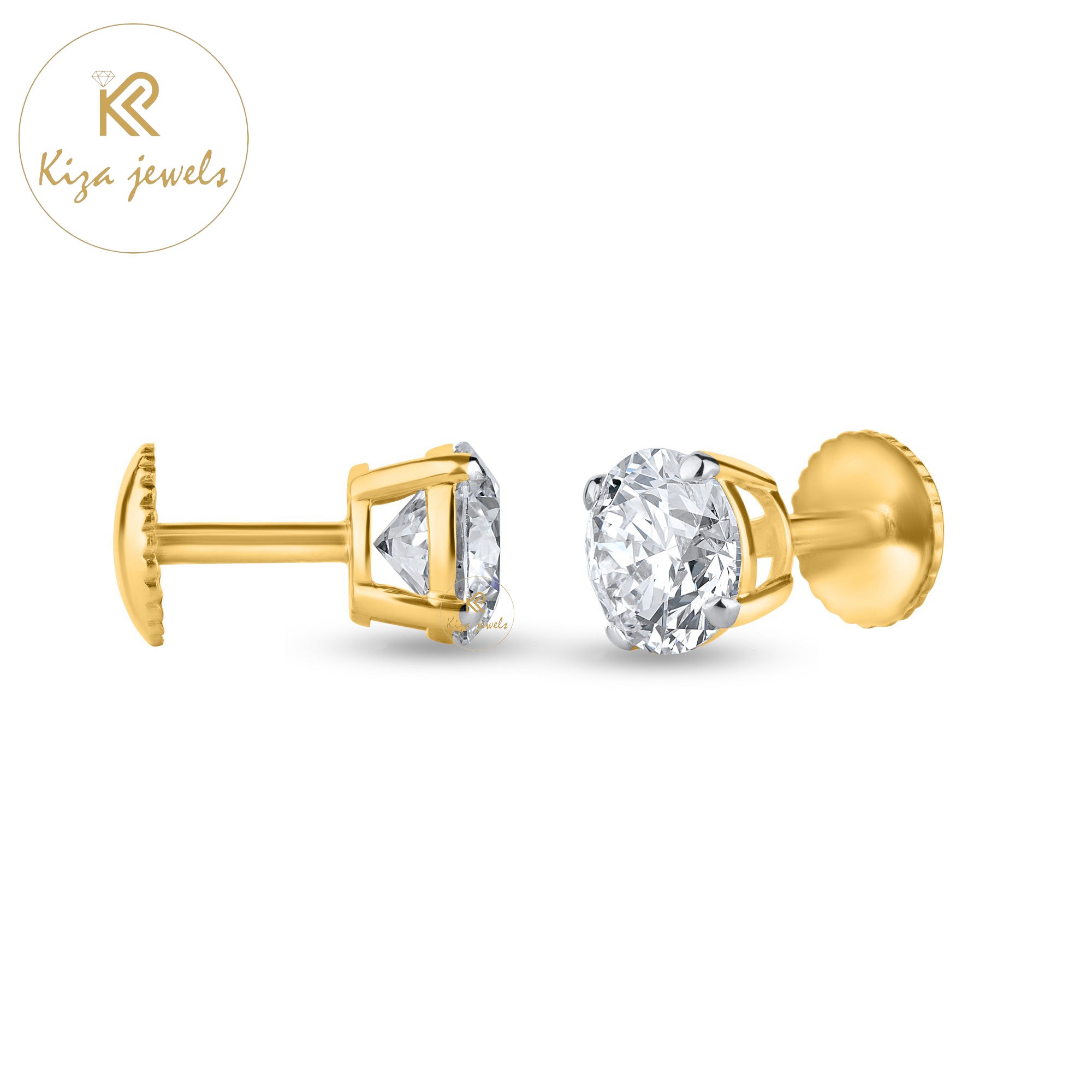 4.91 TDW Round Cut Diamond Stud Earring