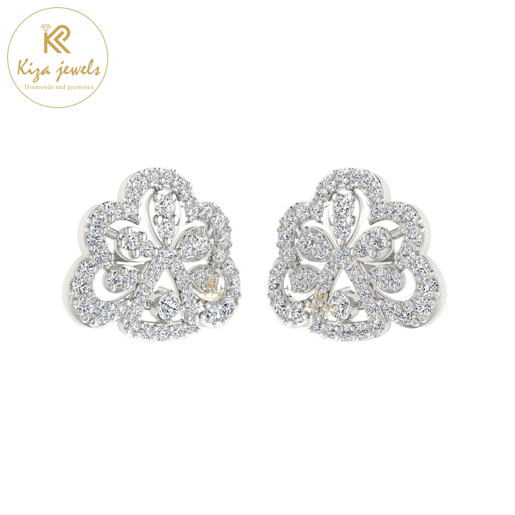 0.89 TDW Round Cut Diamond Women's Stud Earring