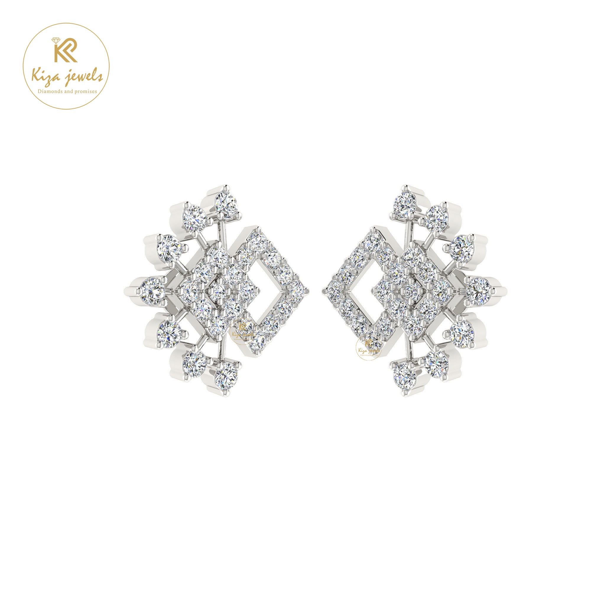 0.73 TDW Round Cut Diamond Stud Earring
