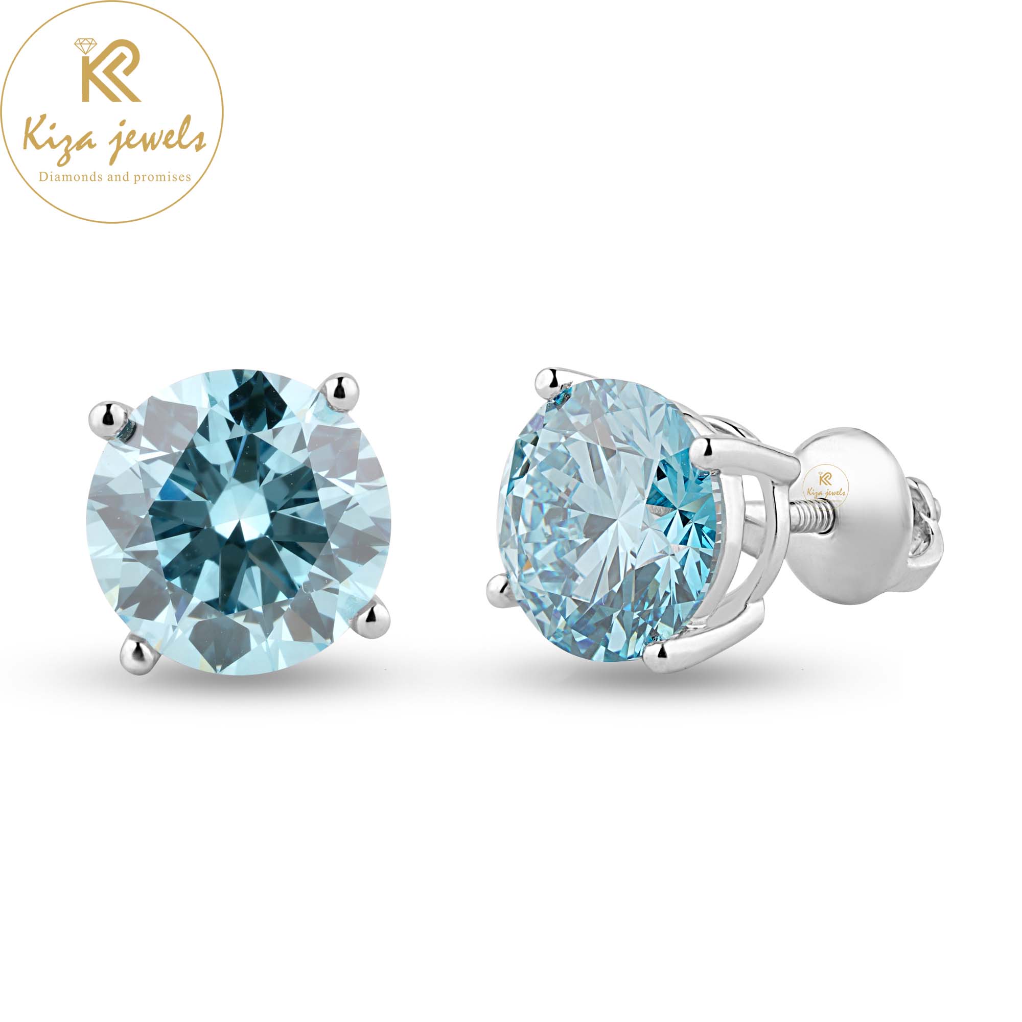 5.00 TDW B.Round Cut Diamond Stud Earring