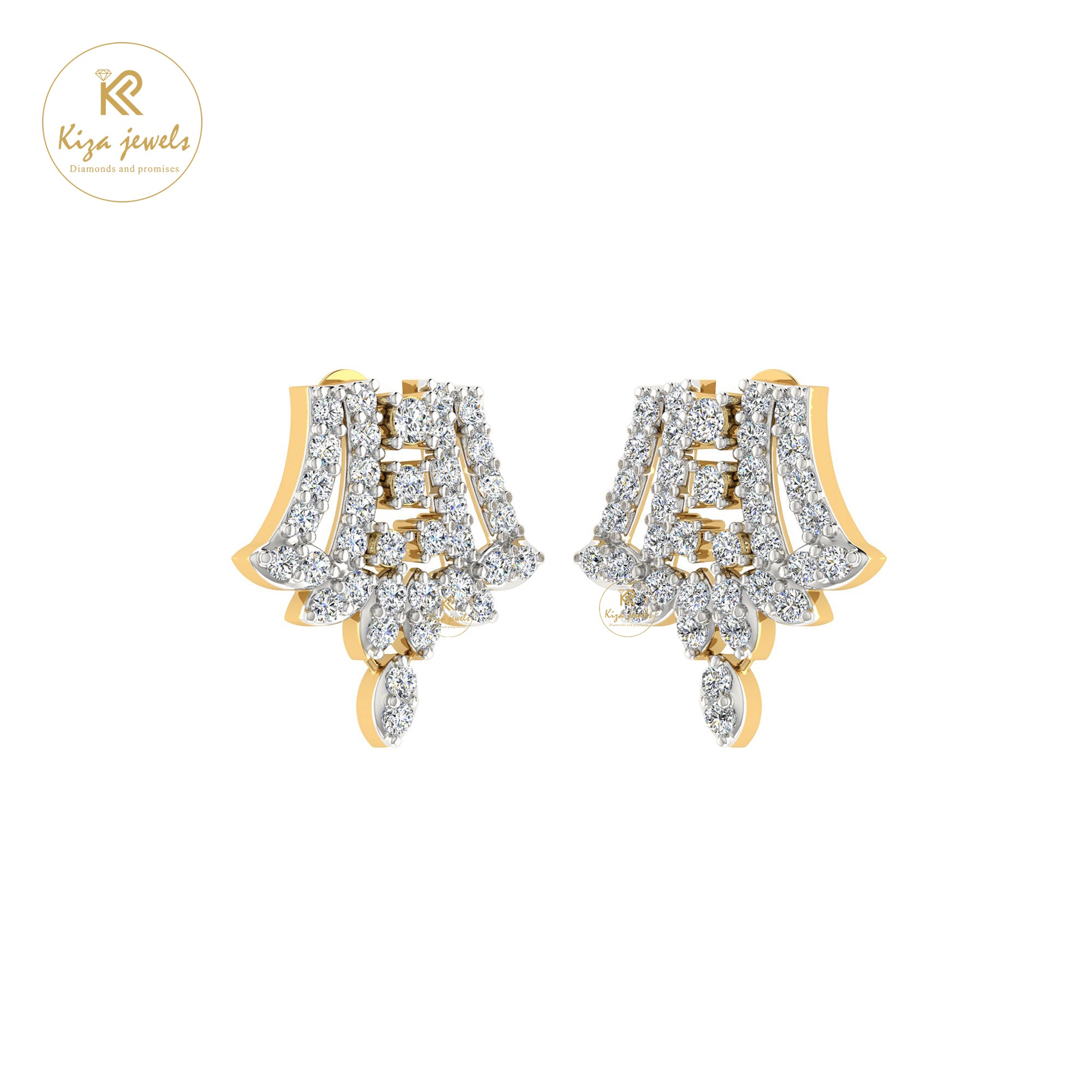 0.95 TDW Round Cut Diamond Women's Stud Earring