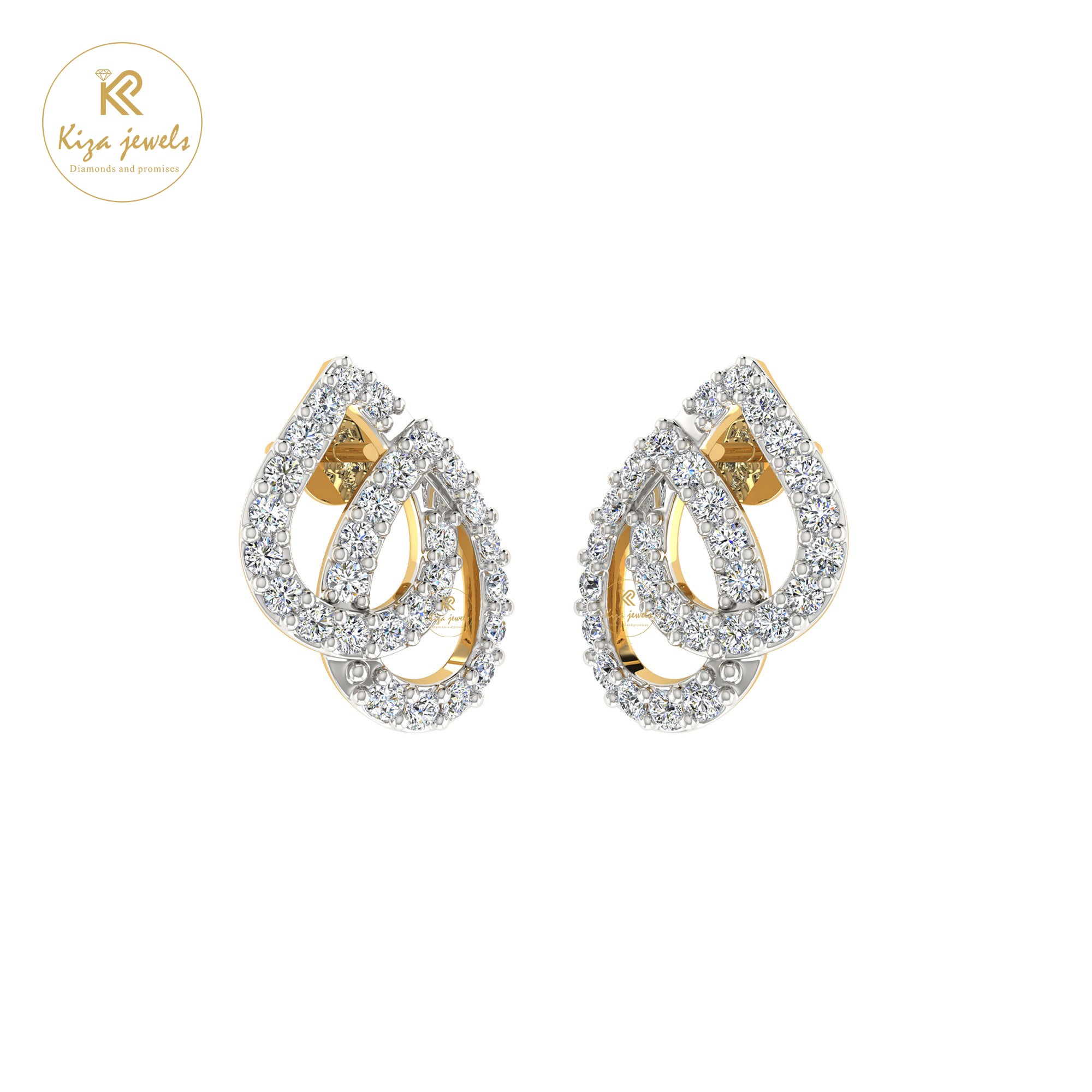 0.48 TDW Round Cut Diamond Women's Stud Earring