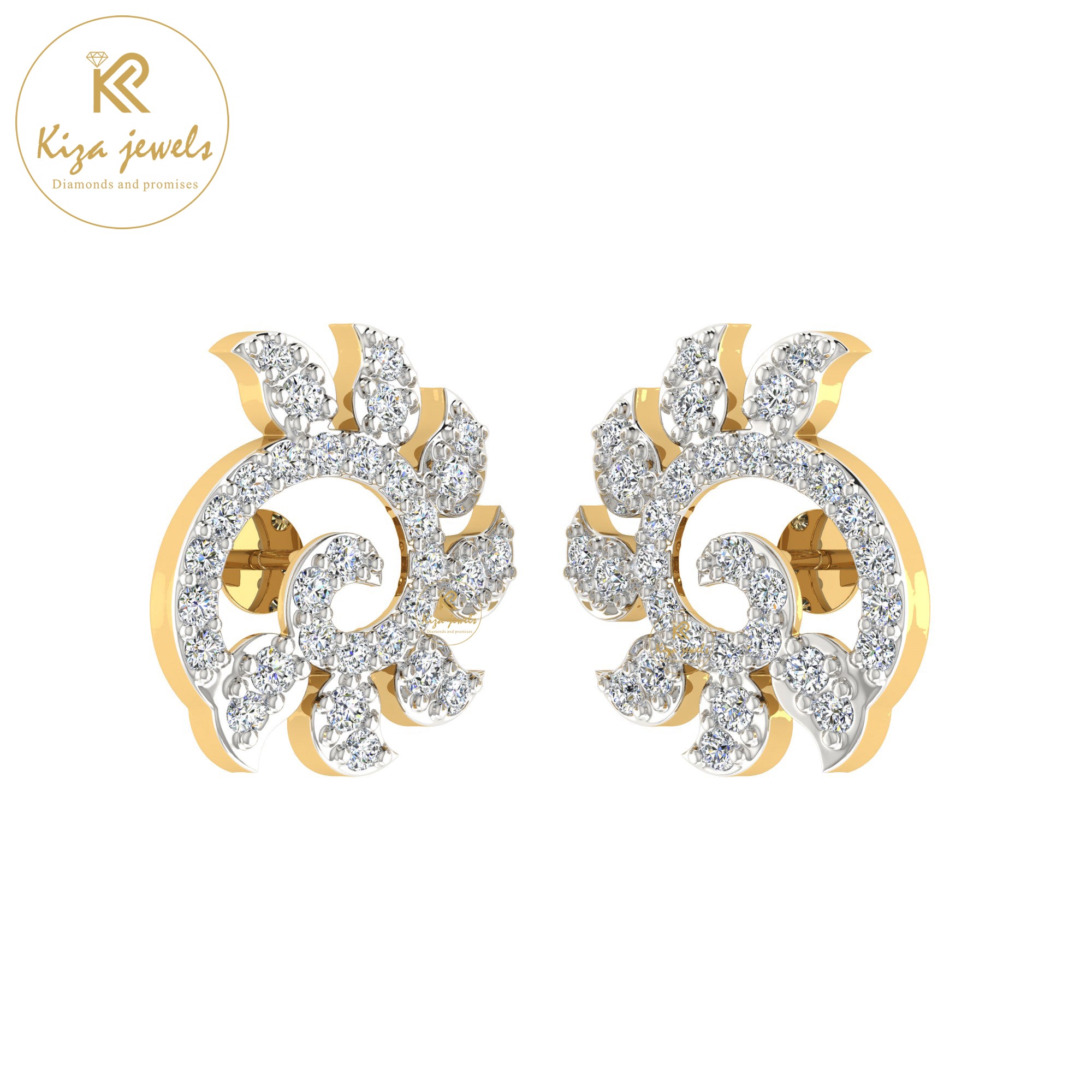 0.70 TDW Round Cut Diamond Stud Earring